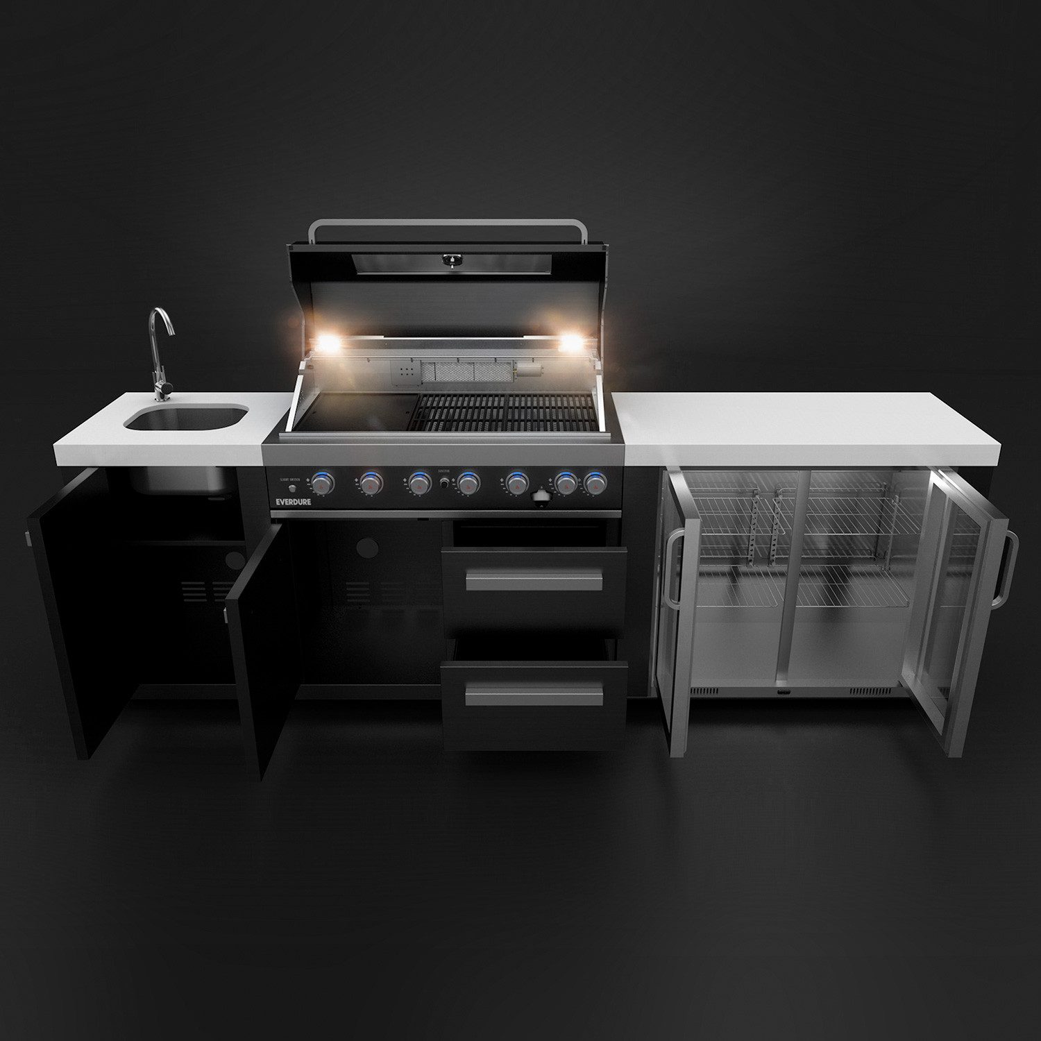 EVERDURE Gasgrill Everdure NEO Outdoorküche Black Steel