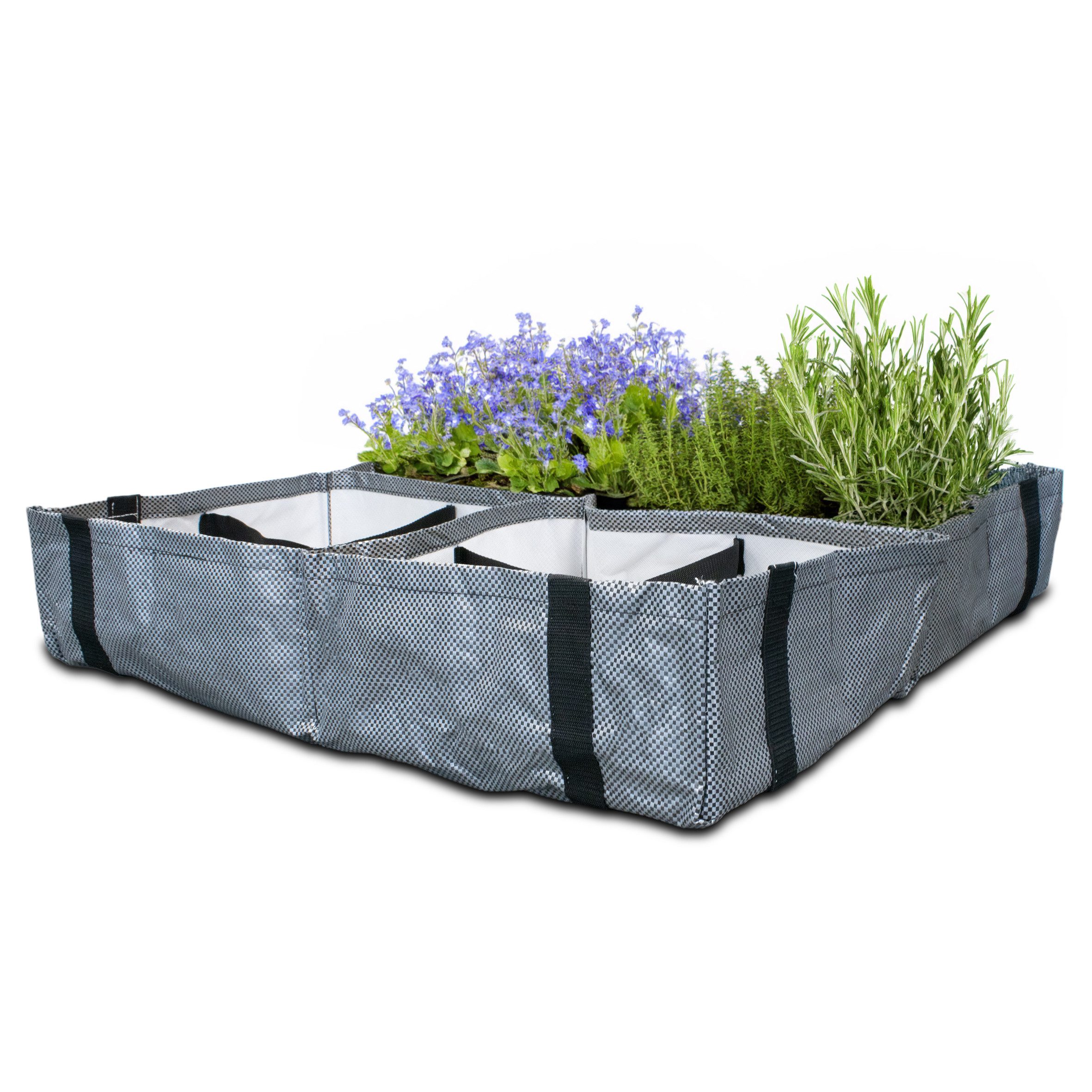 Spetebo Übertopf Pflanzentasche mit 16 Fächern - Blumen Topf 80x80 cm (1 St)