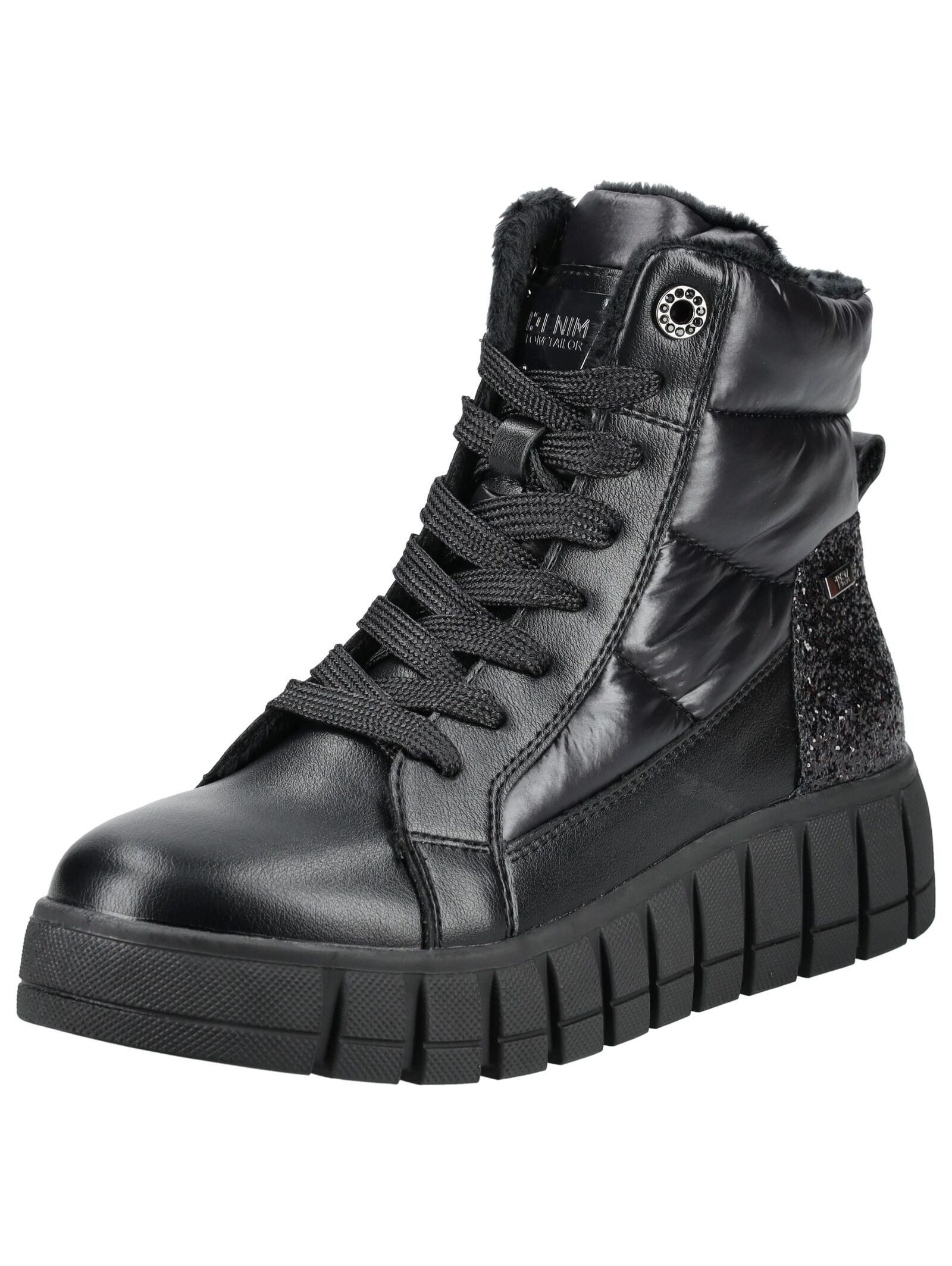 TOM TAILOR Stiefelette Lederimitat/Textil Schnürstiefelette günstig online kaufen