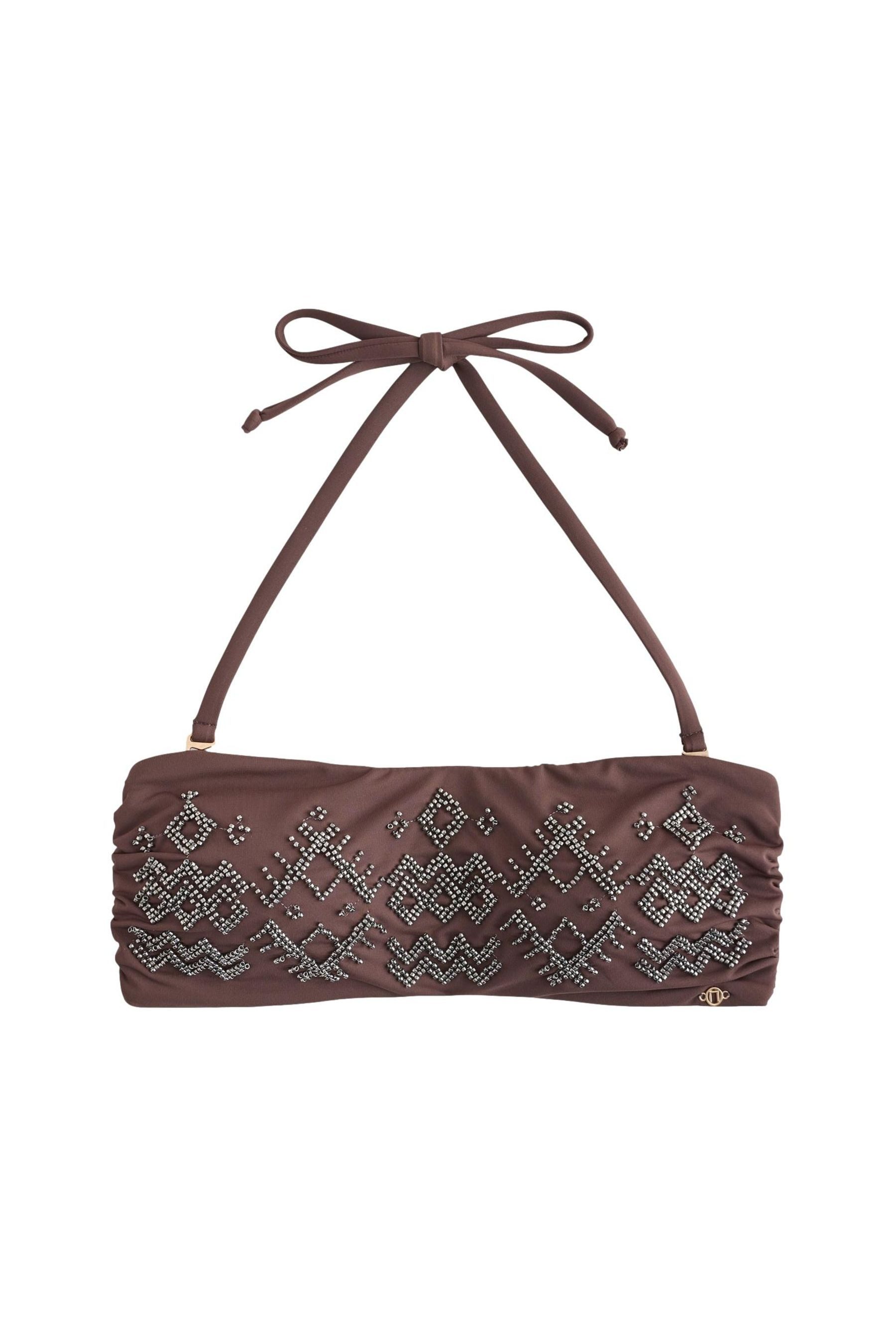Next Bandeau-Bikini-Top Perlenbesticktes Bandeau-Bikinioberteil (1-St)