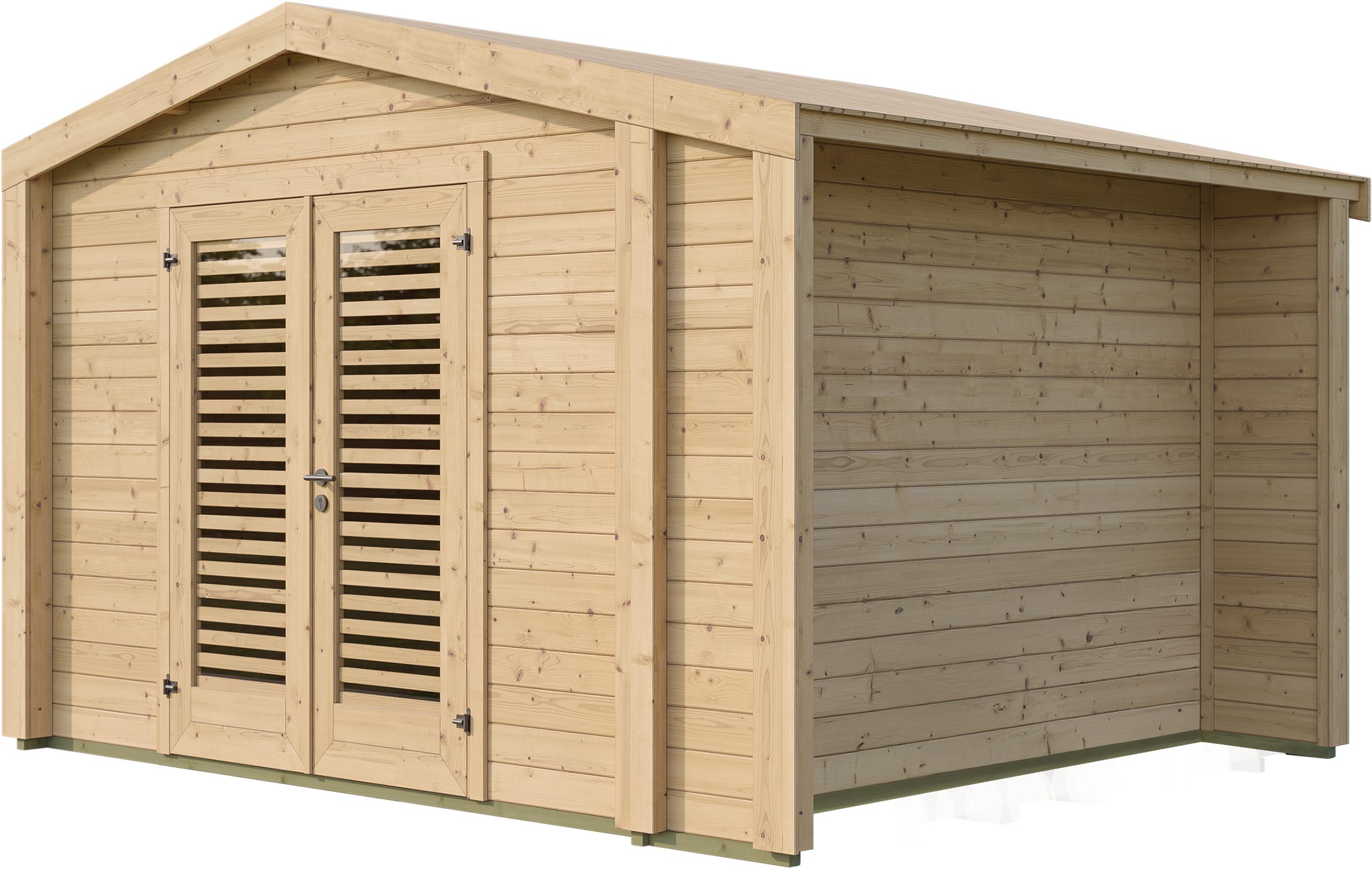 weka Gartenhaus Killarney, BxT: 361x313 cm, Doppeltür mit Lamellen