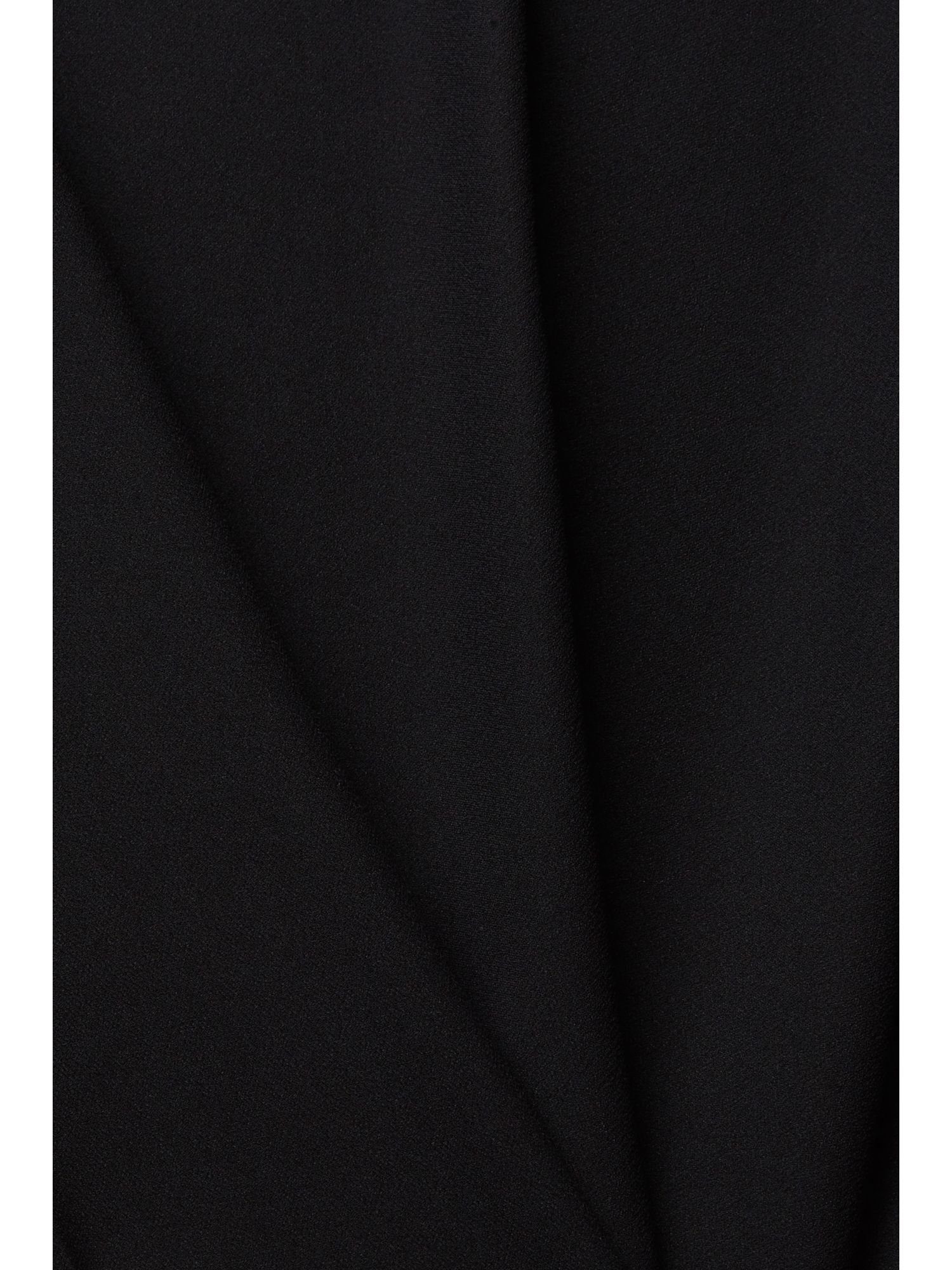 Esprit Collection Langarmbluse Stretch-Bluse offenen Kanten mit BLACK