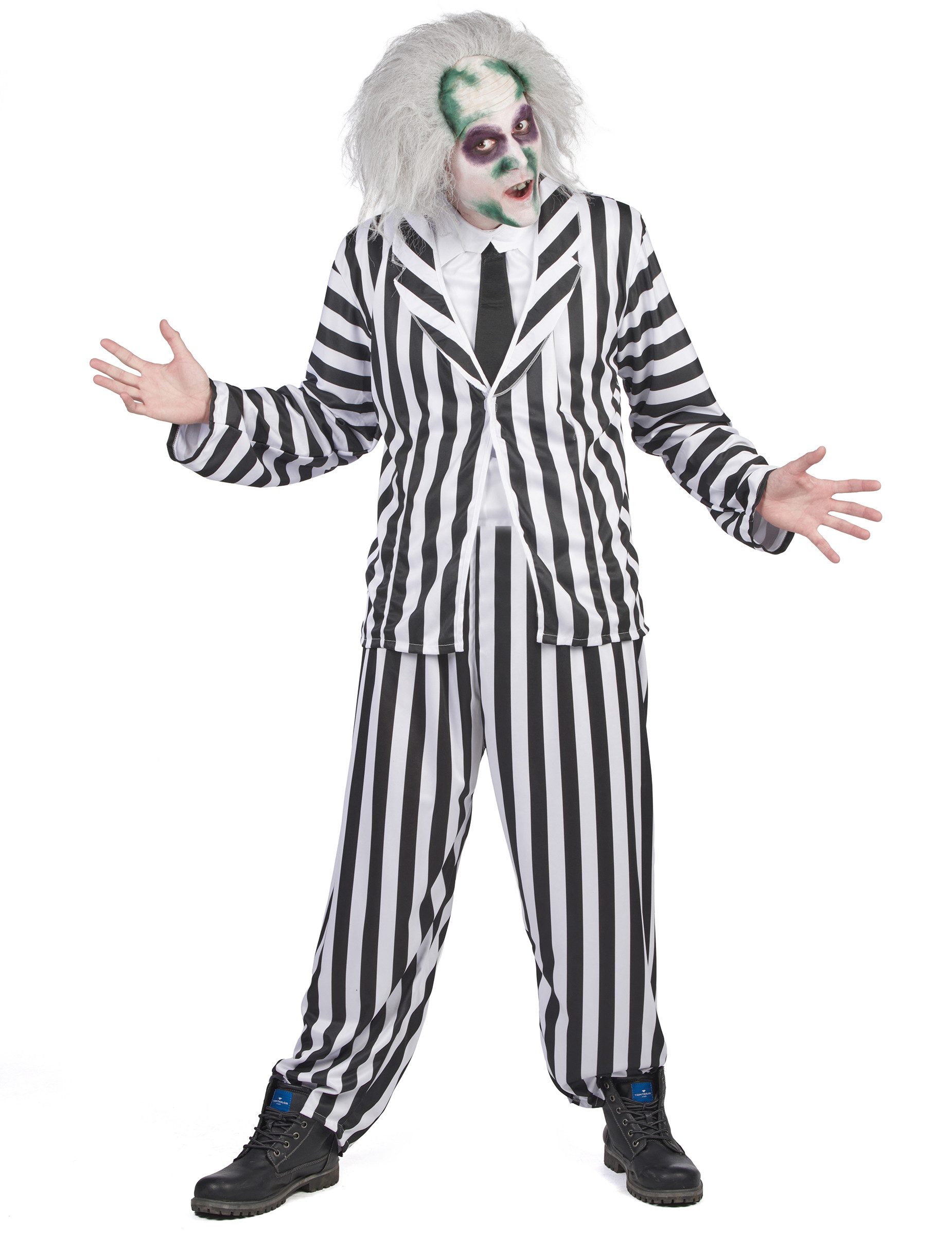 Rubie´s Kostüm Beetlejuice-Kostüm für Herren Halloween schwarz-weiss
