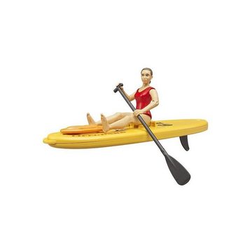 Bruder® Actionfigur bworld 62785 Life Guard mit Stand up Paddle, Rettungsschwimmerin Spielfigur mit Paddel