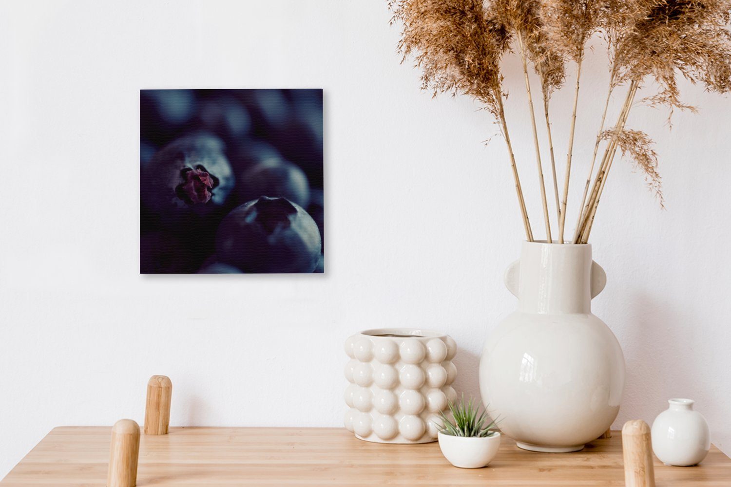 Schlafzimmer - Bilder Wohnzimmer Leinwand St), (1 für Leinwandbild Heidelbeere, Obst OneMillionCanvasses®