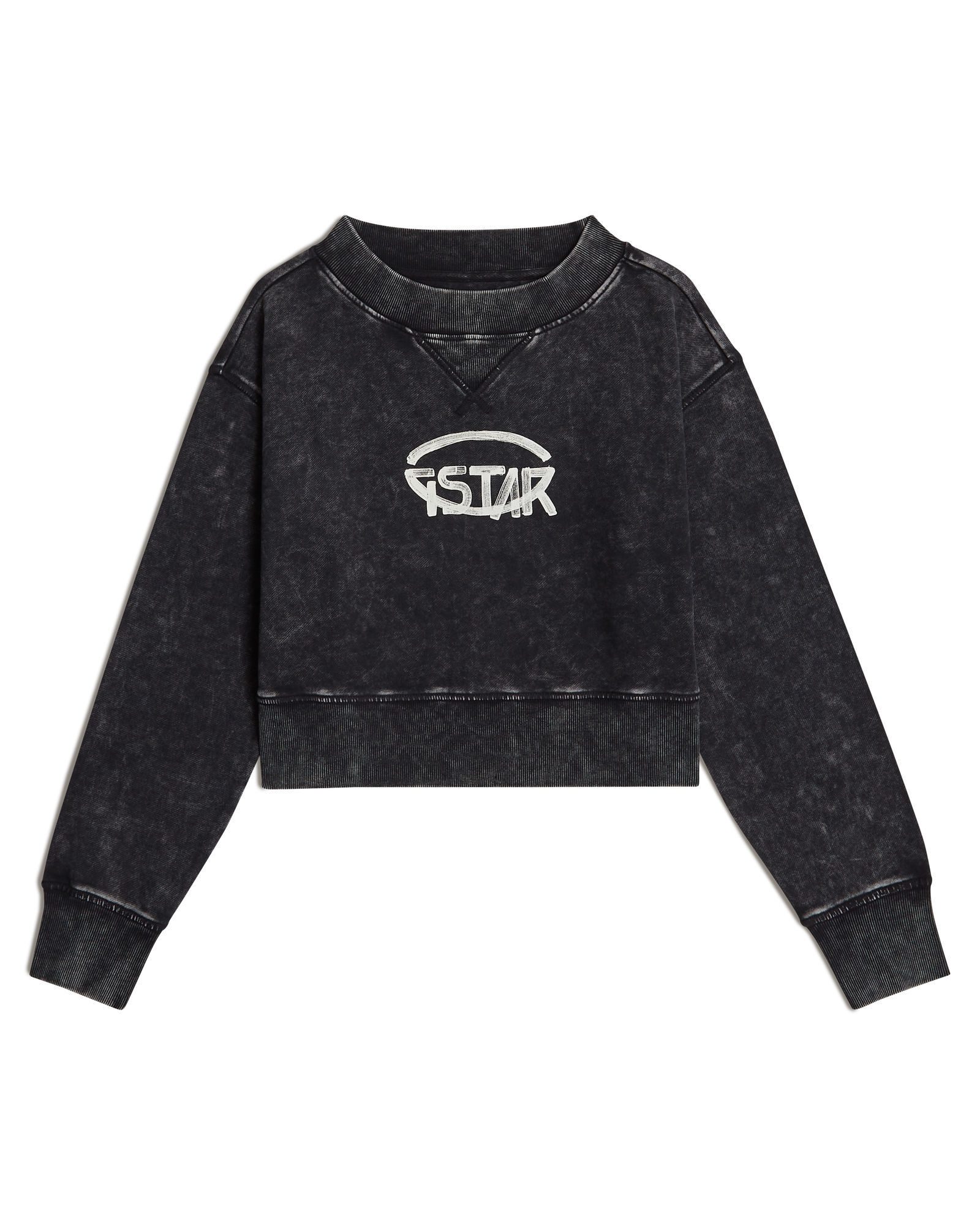 G-STAR Longpullover Overdyed Cropped Logo Loose Sweatshirt