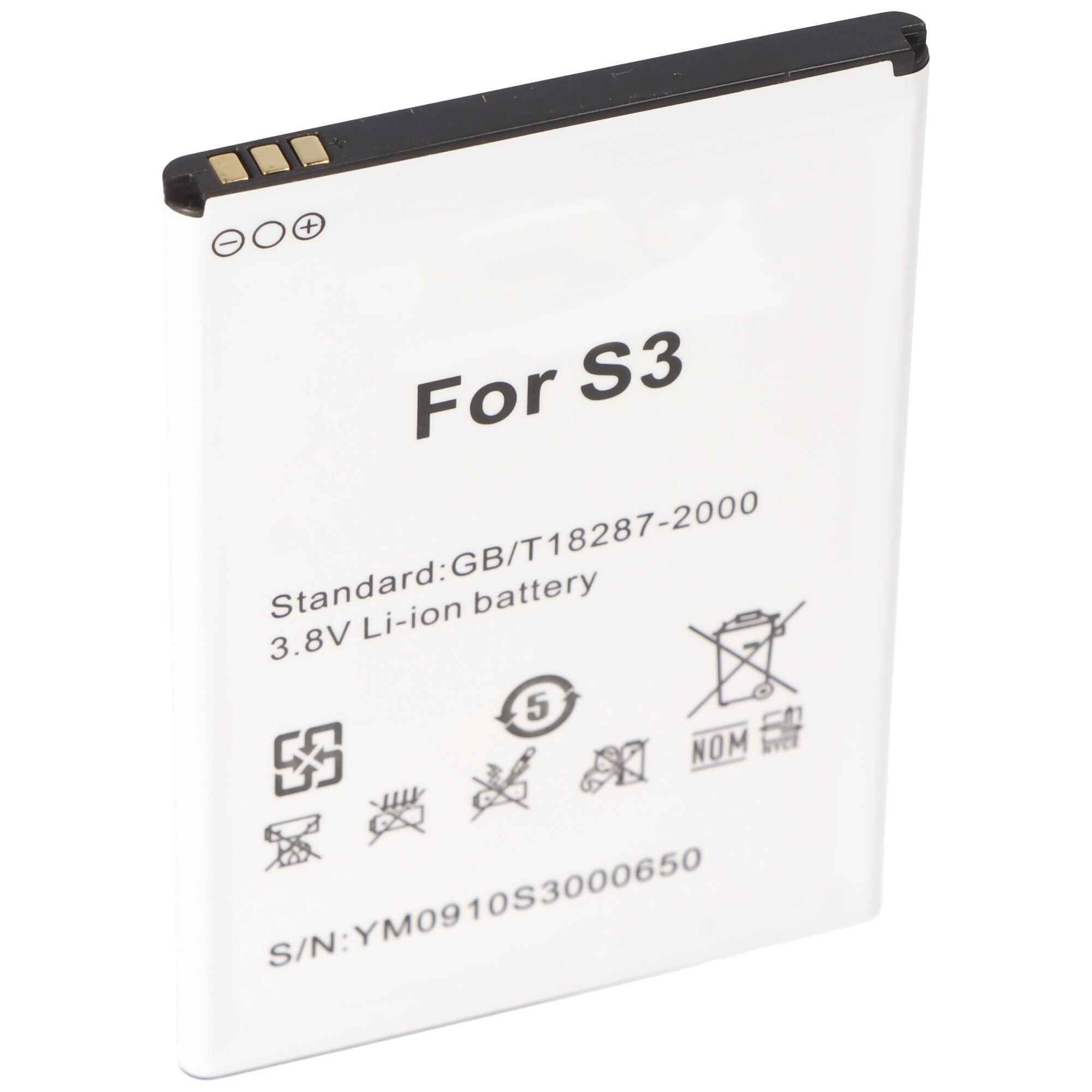 Li-Ion-Akku - 3000mAh 3.8V für Handy, Smartphone, Telefon wie JY-S3 Akku