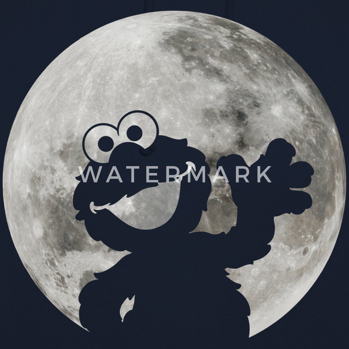 Spreadshirt Hoodie Sesamstraße Elmo Im Vollmond Unisex Hoodie (1-tlg)