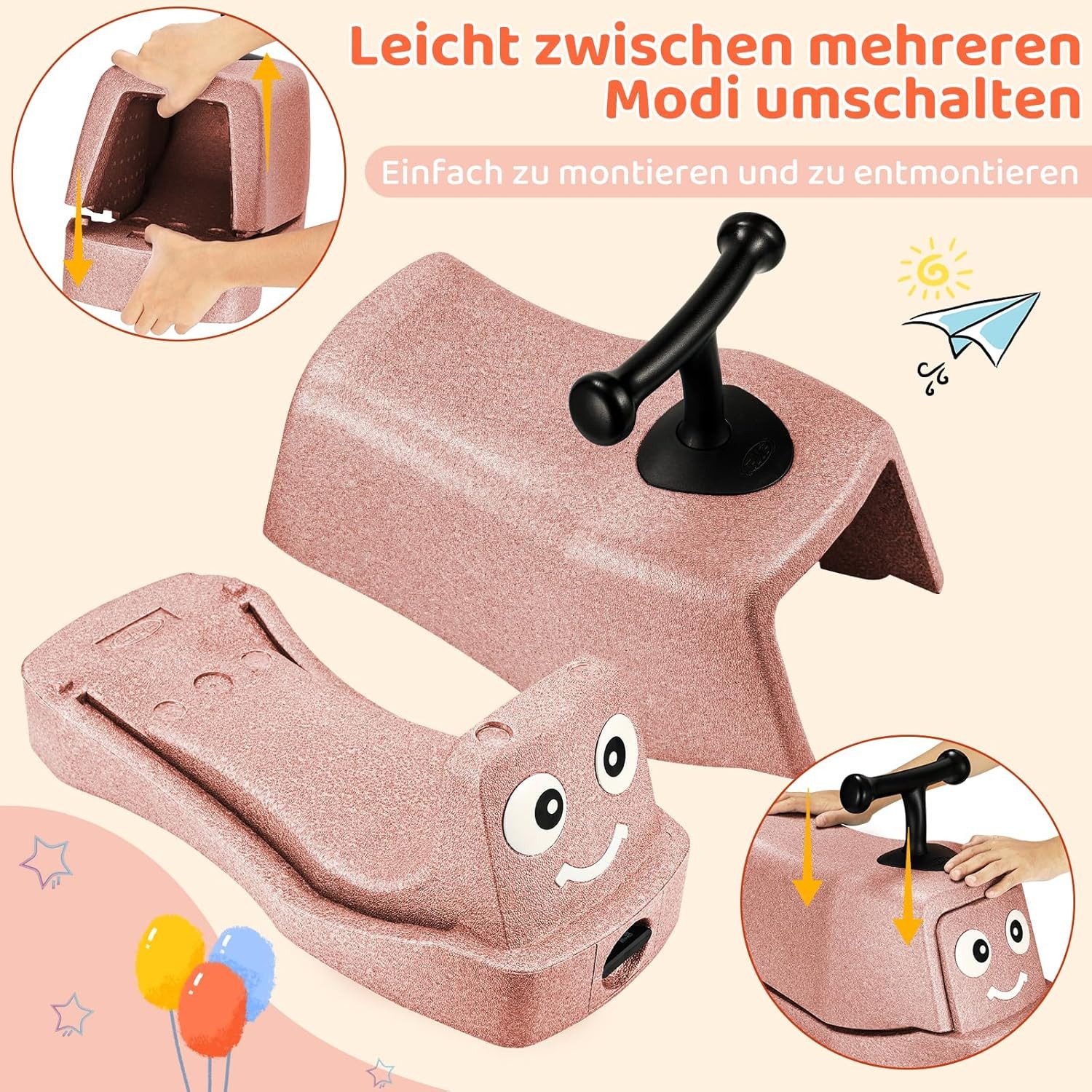TLGREEN Rutscherauto 5 in 1 Babyrutscher mit Geräuschlose Räder, (Rutschfahrzeug), Babyroller bis 20kg, EPP, Baby Walker, Wippauto – Bild 5 von 5