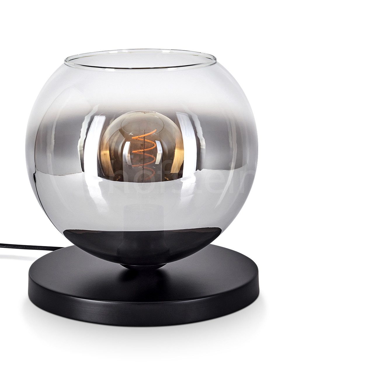 hofstein Tischleuchte Tischlampe aus Metall/Glas in günstig online kaufen