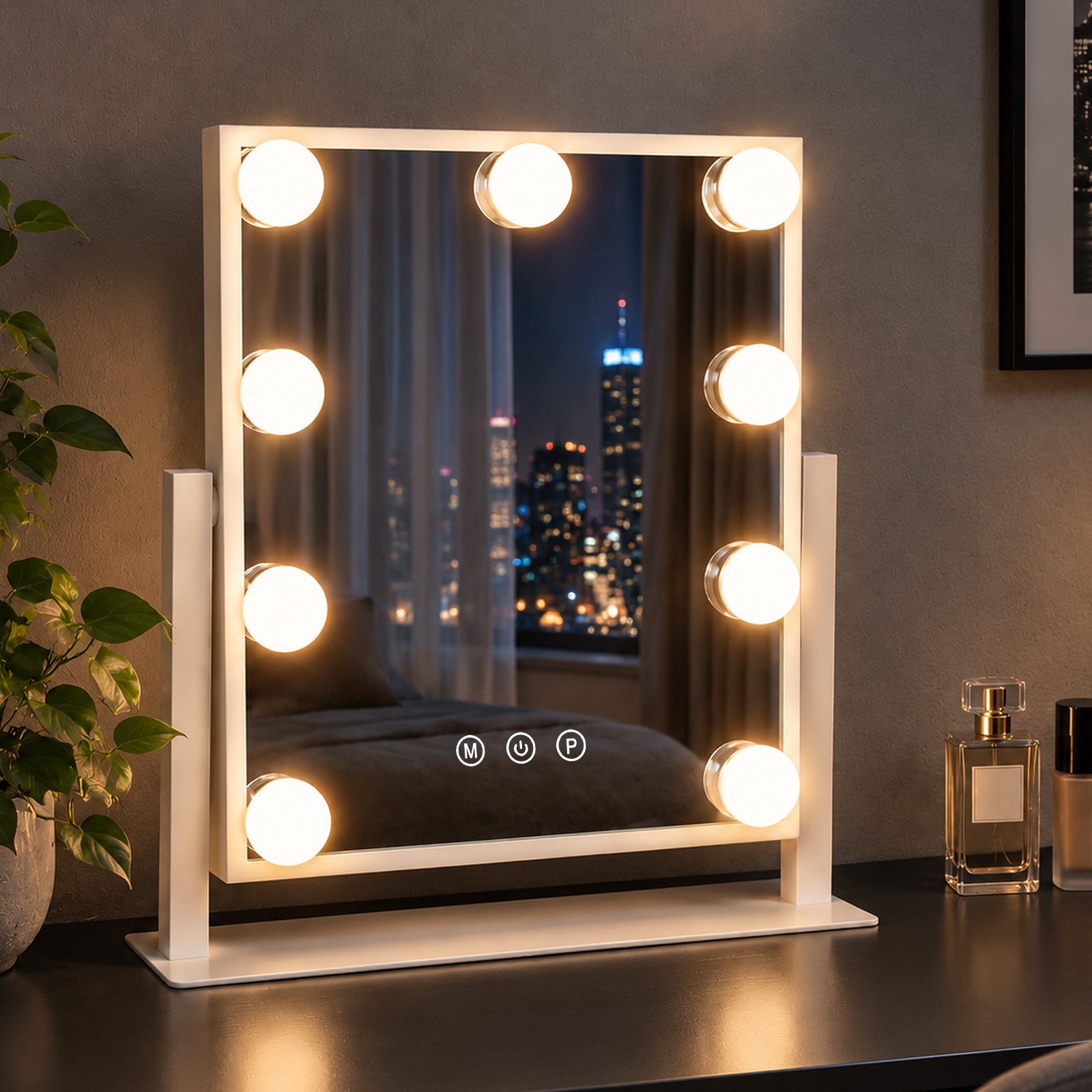 Ledklang Schminkspiegel Licht,Hollywood Spiegel 3 Farbmodi,USB Touch Kosmetikspiegel (1-St), 30.5*33.5*8cm,dimmbar,für Schlafzimmer und Ankleidezimmer