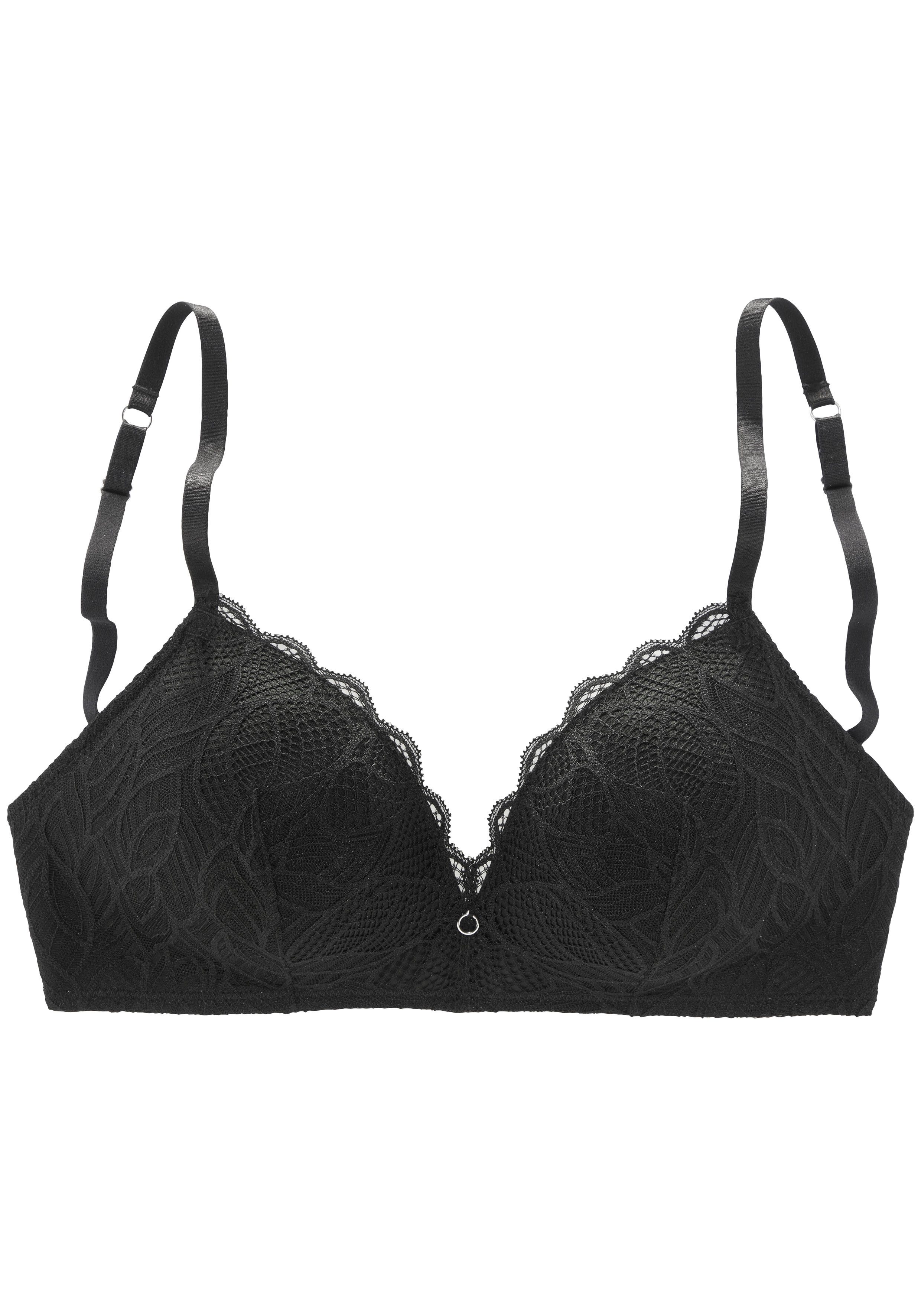 LASCANA Bralette-BH ohne Bügel mit feiner Spitze mit Blättermotiv, Dessous – Bild 2 von 5