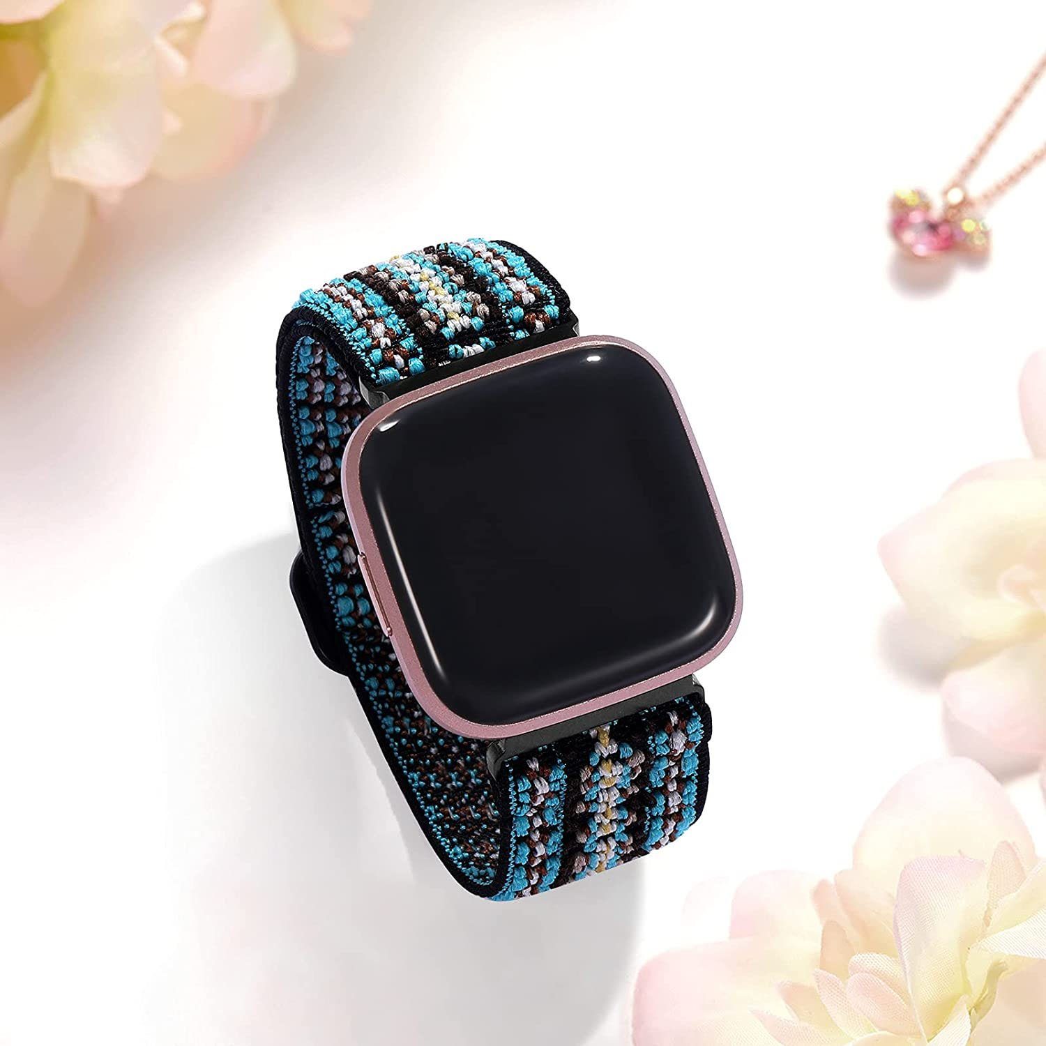 Versa 1 2 blau-braun Farbe Kompatibel zggzerg + Armband/Fitbit mit Fitbit Stücke 2 Uhrenarmband Ersatzarmband