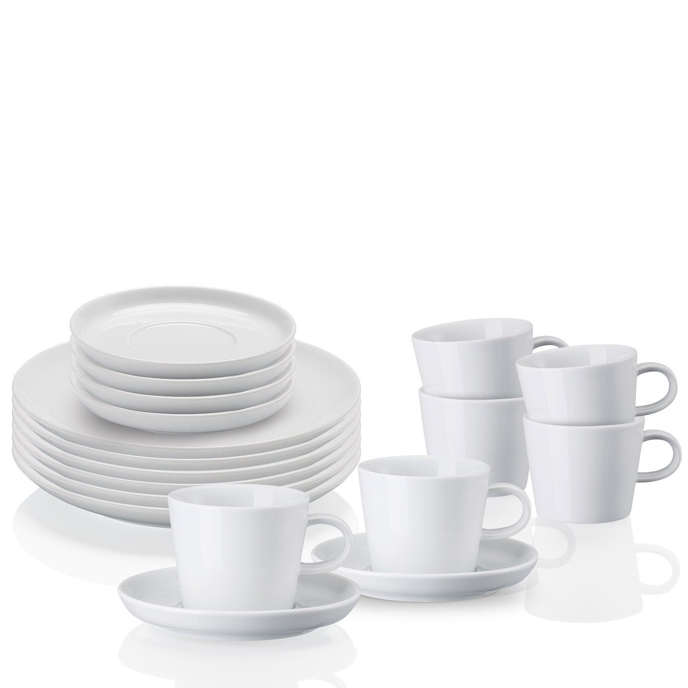 ARZBERG Kaffeeservice Kaffeeset 18-tlg. (18-tlg), 6 Personen, Porzellan, Porzellan, spülmaschinenfest und mikrowellengeeignet
