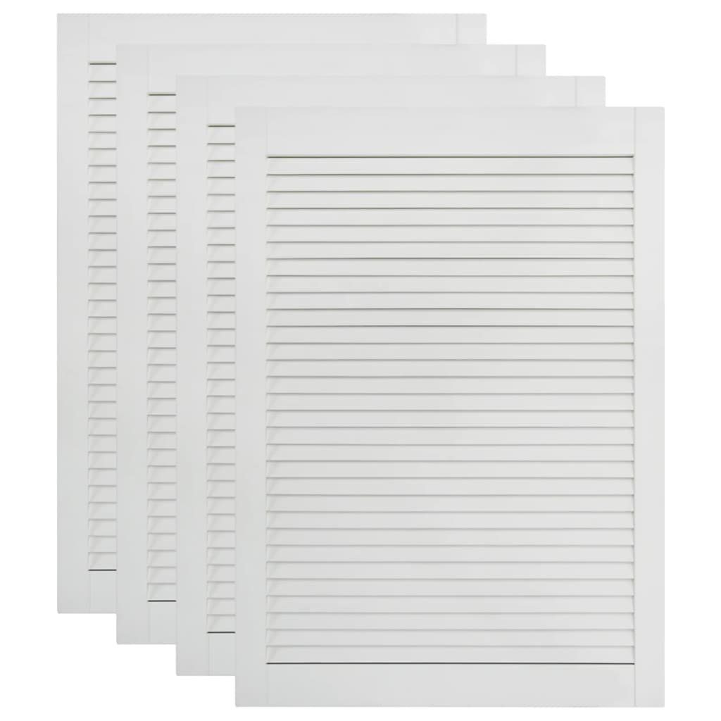 vidaXL Schranktür Schranktüren Lamellen-Design 4 Stk. Weiß 69x39,4 cm Massivholz (4 St)