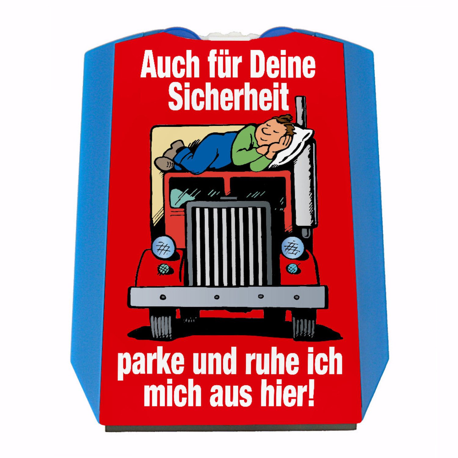 Parkscheibe Ruhezeit für LKW-Fahrer Comic Parkscheibe in rot