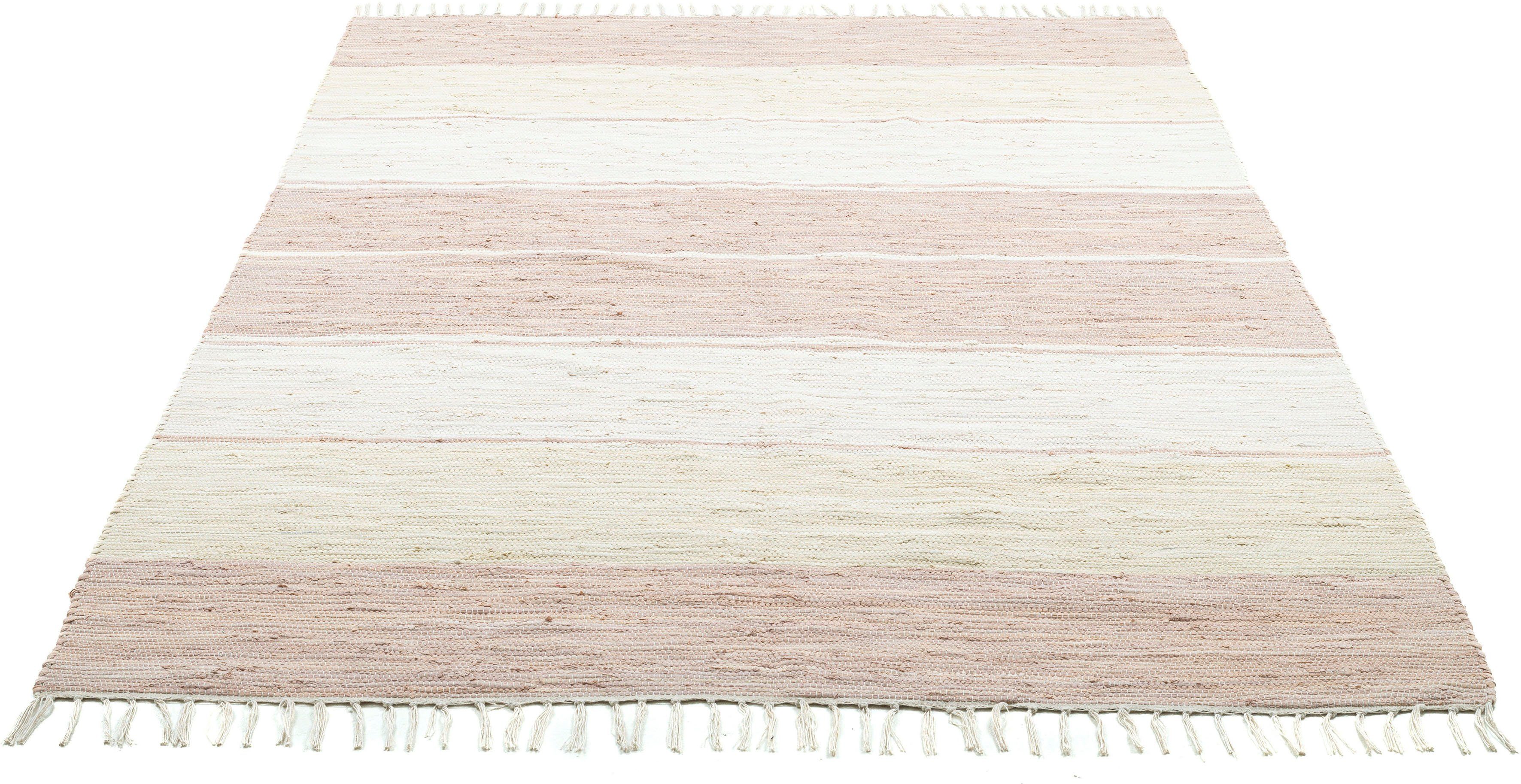 THEKO Teppich Stripe Cotton, handgewebt, rechteckig, günstig online kaufen