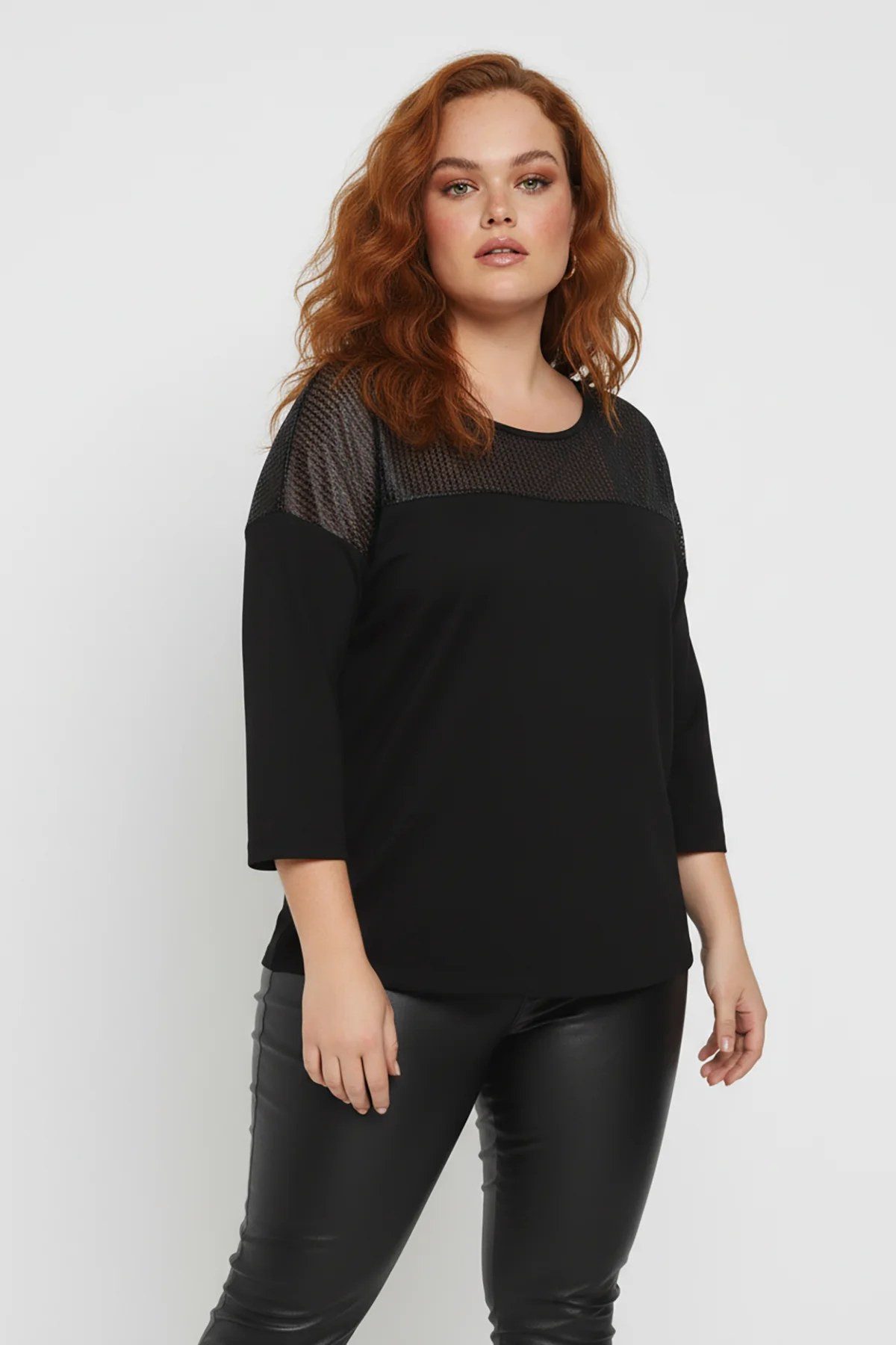 Blusentop Bluse mit Paillettendetails