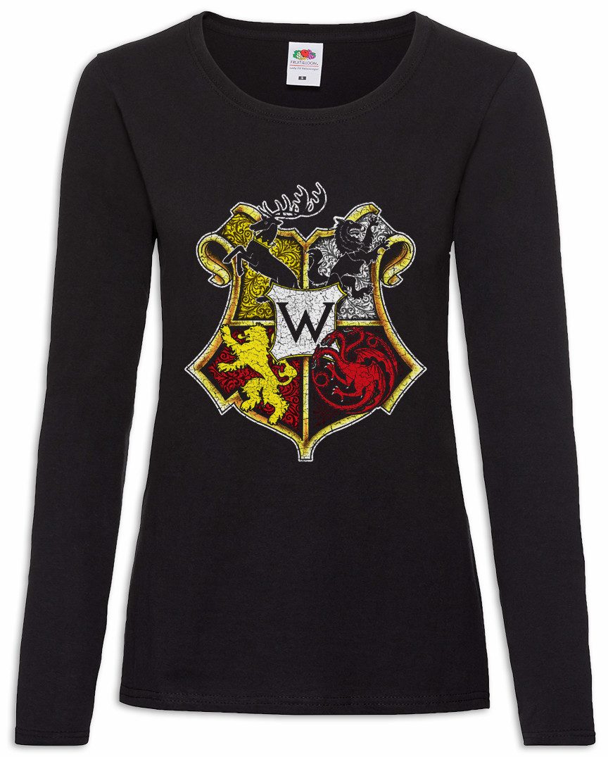 Urban Backwoods Langarmshirt Westeros School Damen Langarmshirt Game of Swords Haus Thrones Häuser (1-tlg) Houses Wolf Stark Deer