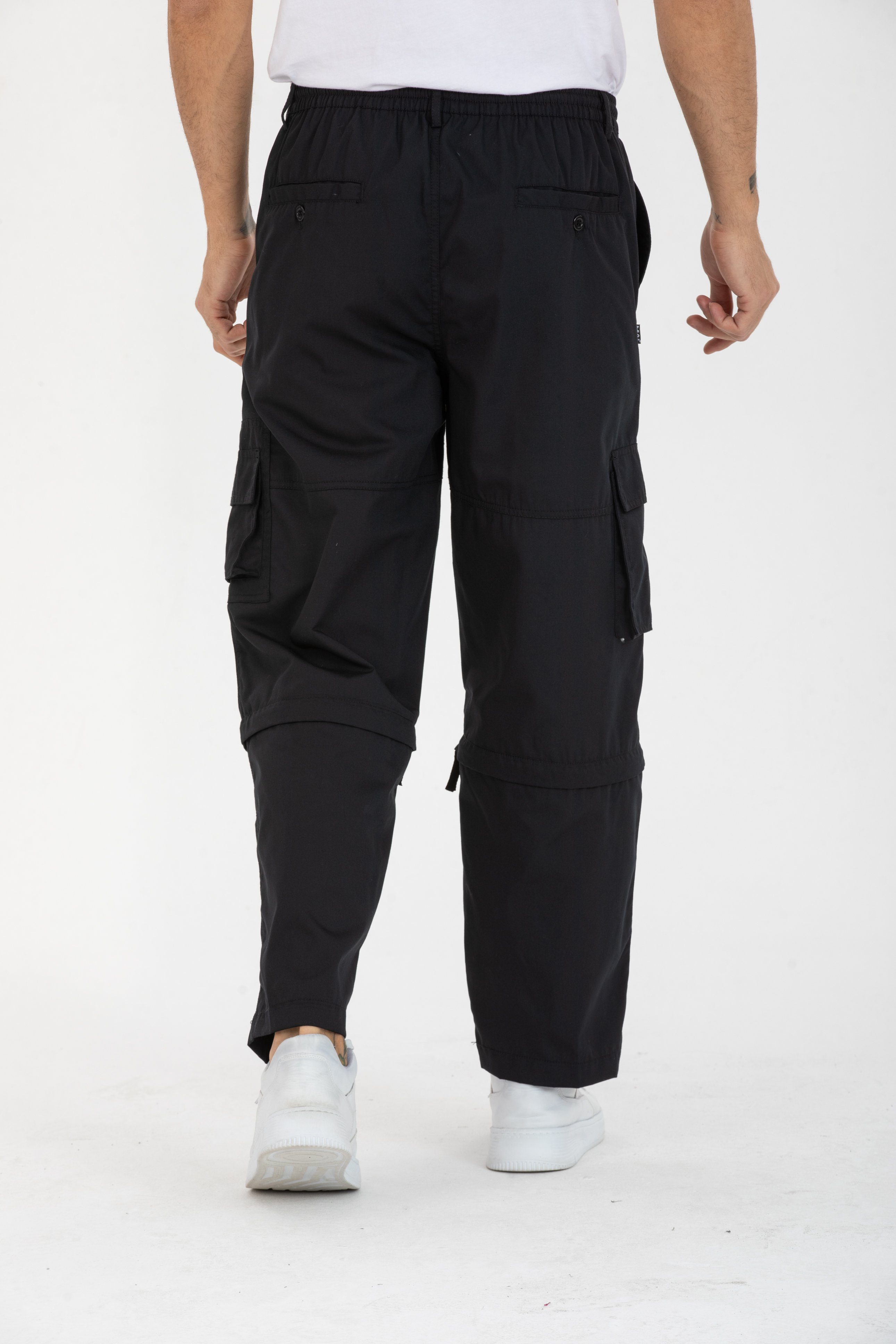Kendindza Collection Cargohose Herren Zipp Off Cargohose Dehnbund Arbeit Hose Rangerhose Cargo Hose Gummibund elastisch, abnehmbare Beine, 6 Taschen – Bild 4 von 5