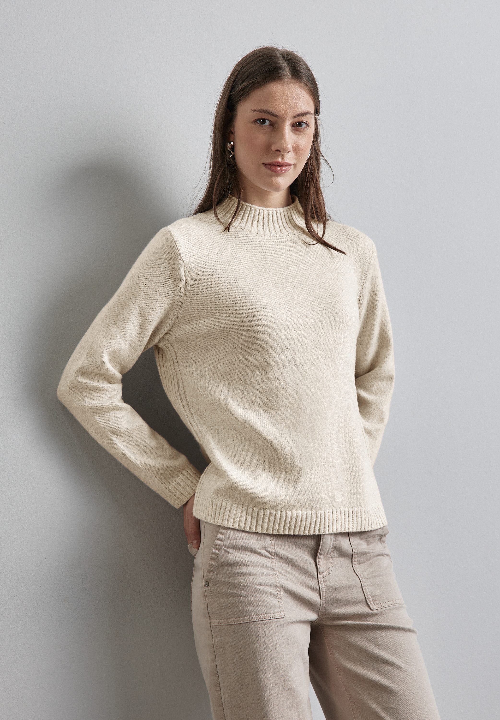 STREET ONE Strickpullover mit Rippbündchen günstig online kaufen