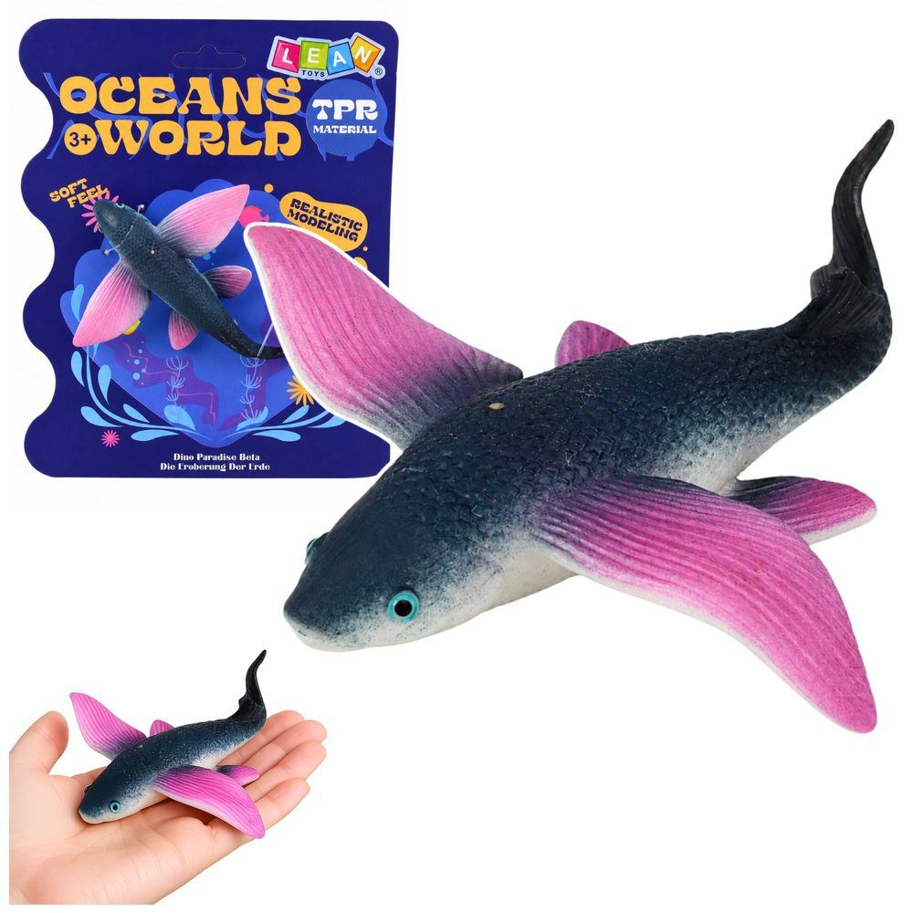Wisam Lernspielzeug Fliegender Fisch aus Gummi, dehnbar, realistischer Meeresfisch, 12 cm