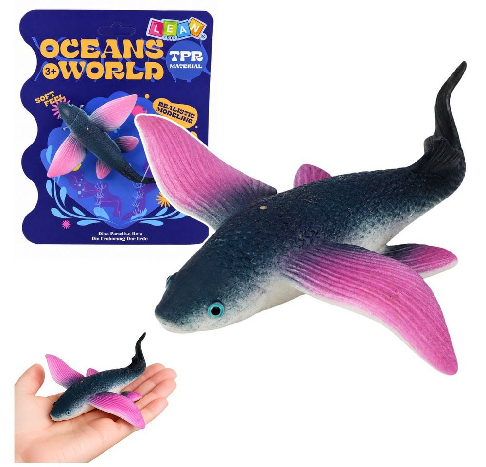 Wisam Lernspielzeug Fliegender Fisch aus Gummi, dehnbar, realistischer Meeresfisch, 12 cm