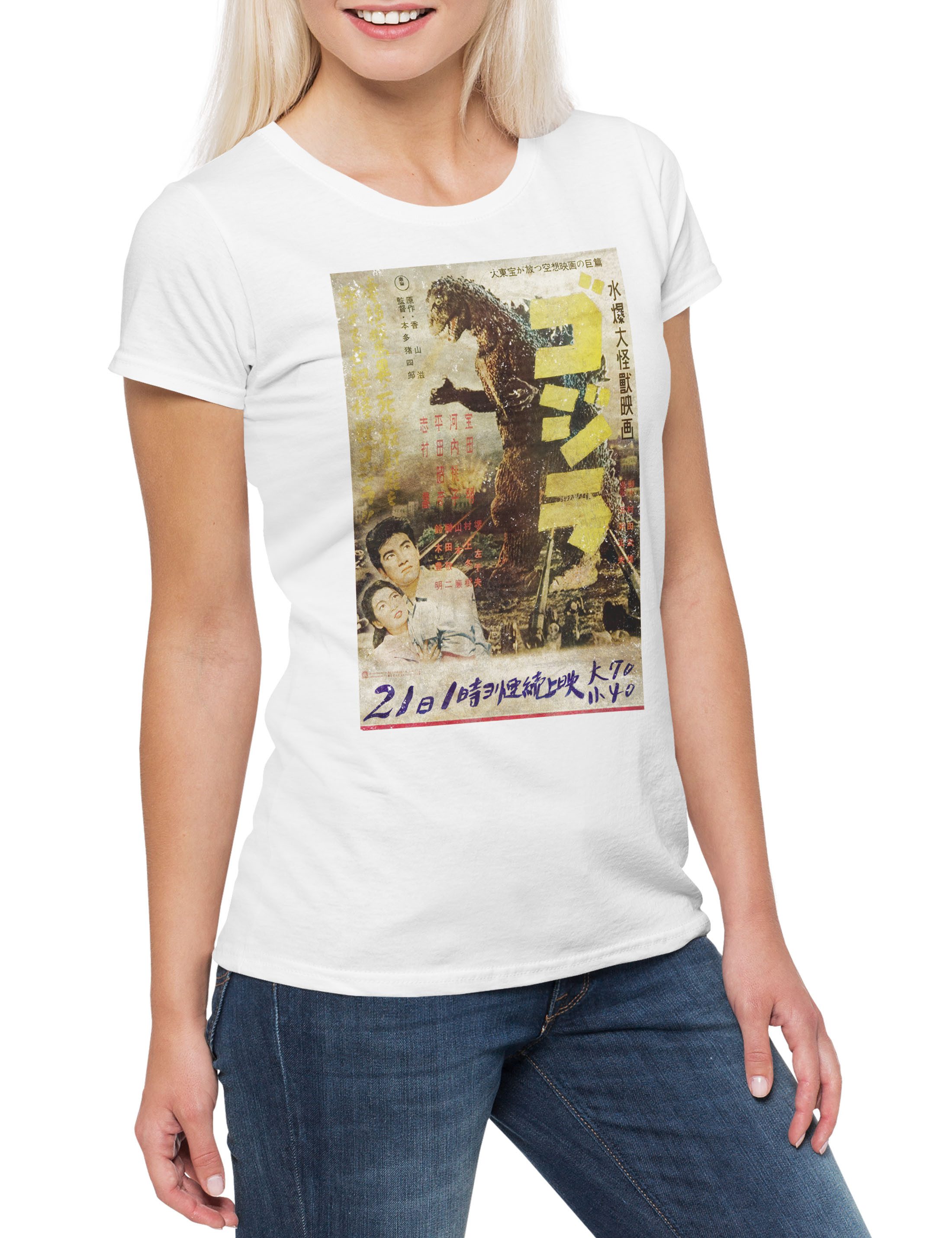 Print-Shirt Godzilla Vintage Asia I Damen T-Shirt Vintage Asia I Japan Goijra