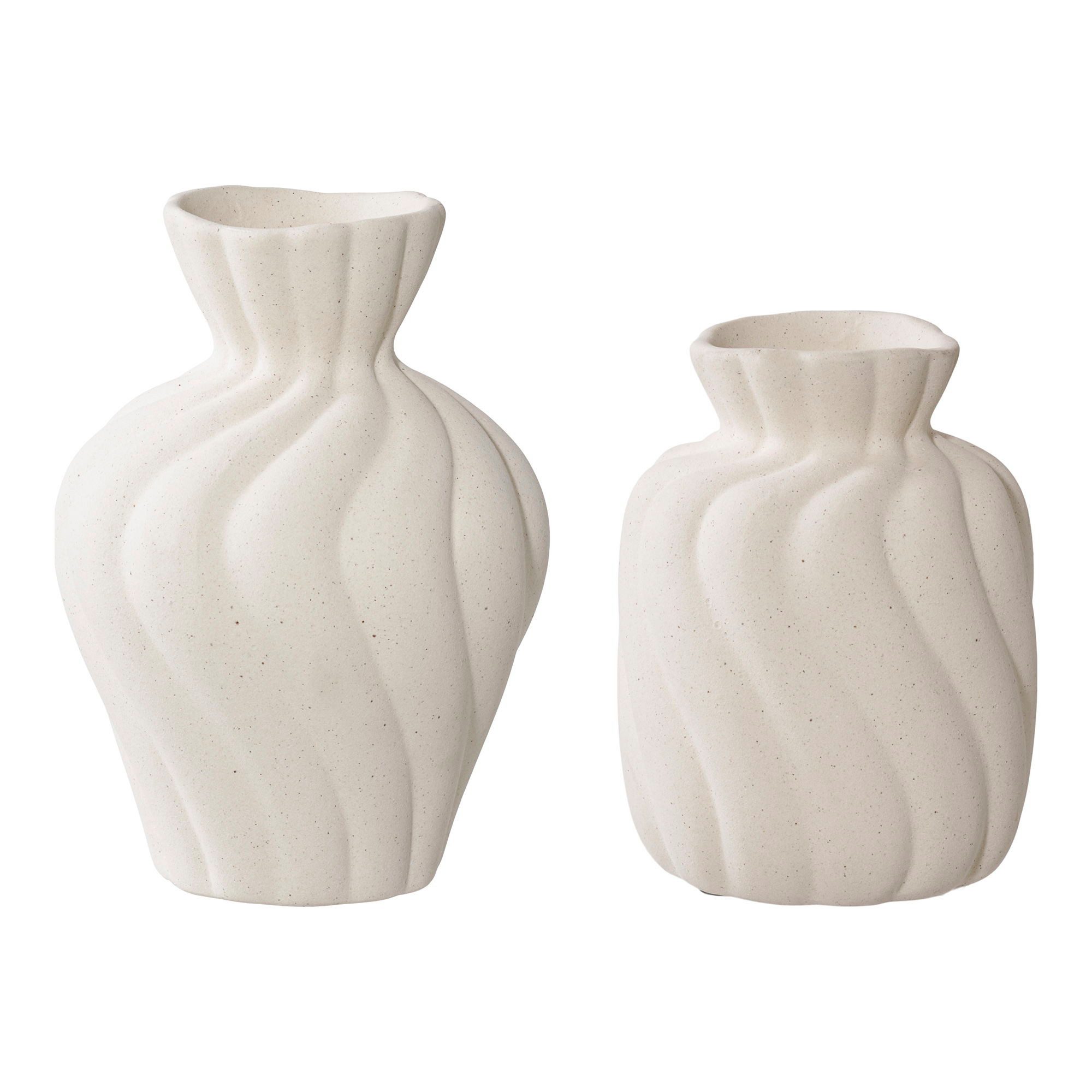 tinkaro Dekovase Vase Keramik Weiß (2er Set, 1 St)