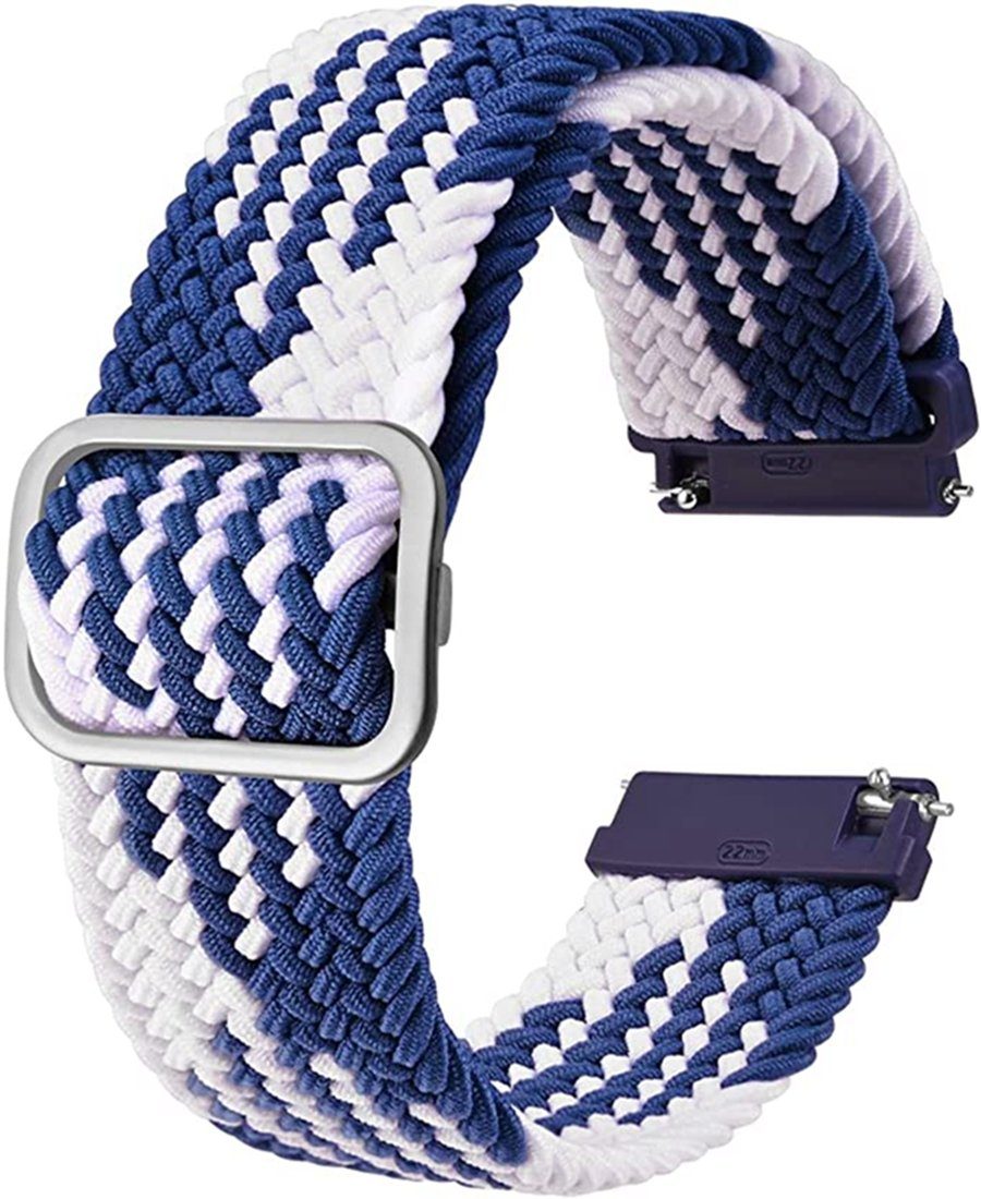 Ronner UG Uhrenarmband Nylon Uhrenarmband, Verstellbare Geflochtene Uhrenarmbänder, 22mm Blau