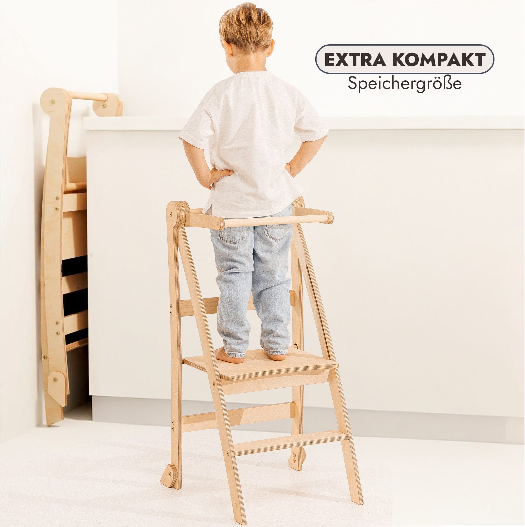 Goodevas Kinderklappstuhl Montessori-Lernleiter: Klappbare Lernleiter günstig online kaufen