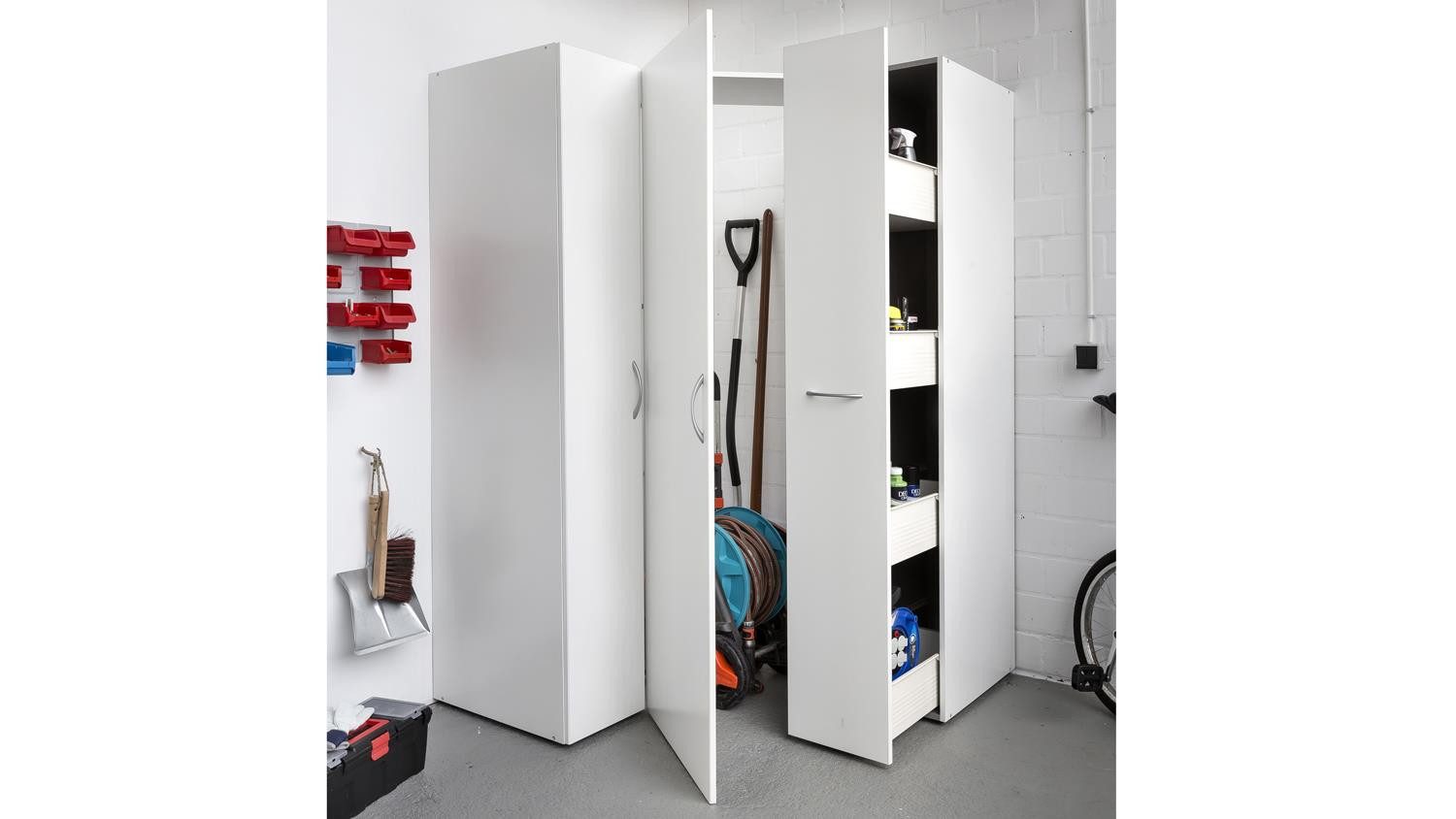 Wimex Mehrzweckschrank Eckschrank MRK Mehrzweckschrank Apothekerschrank weiß