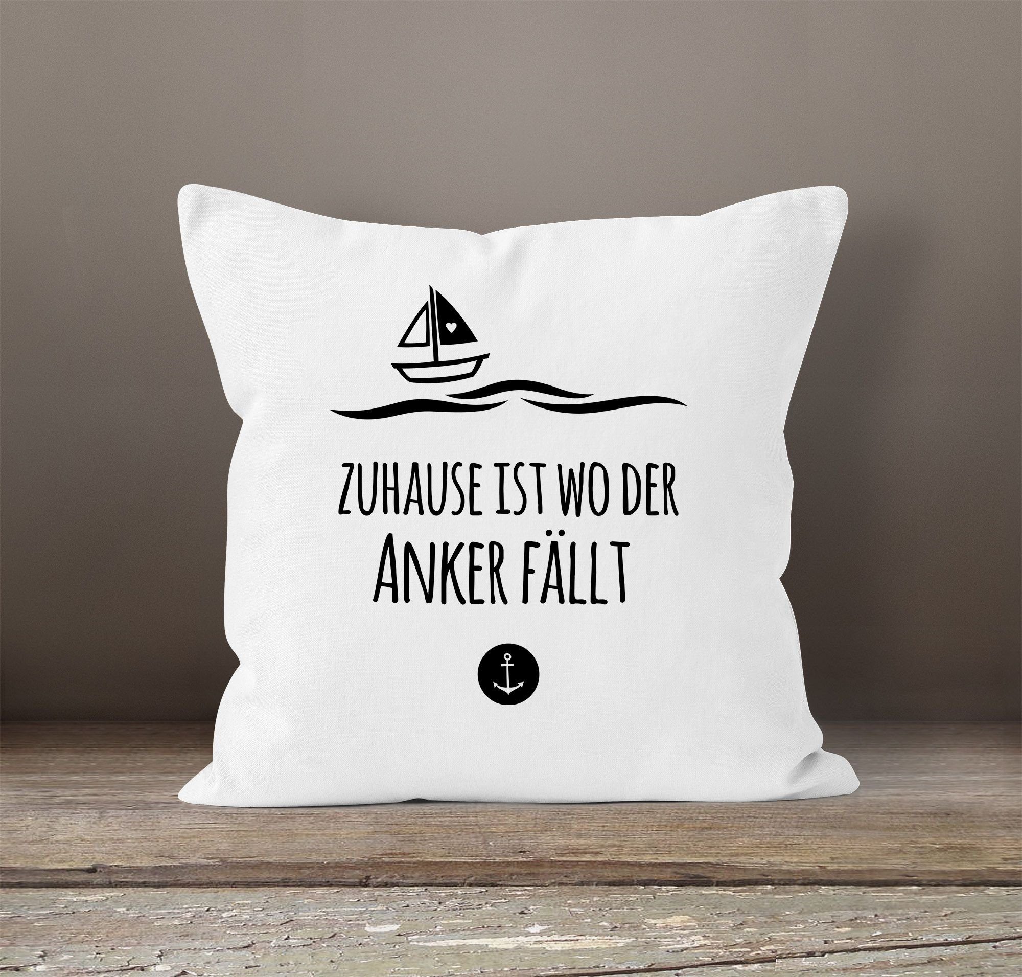 MoonWorks Dekokissen Kissenbezug Zuhause ist wo günstig online kaufen