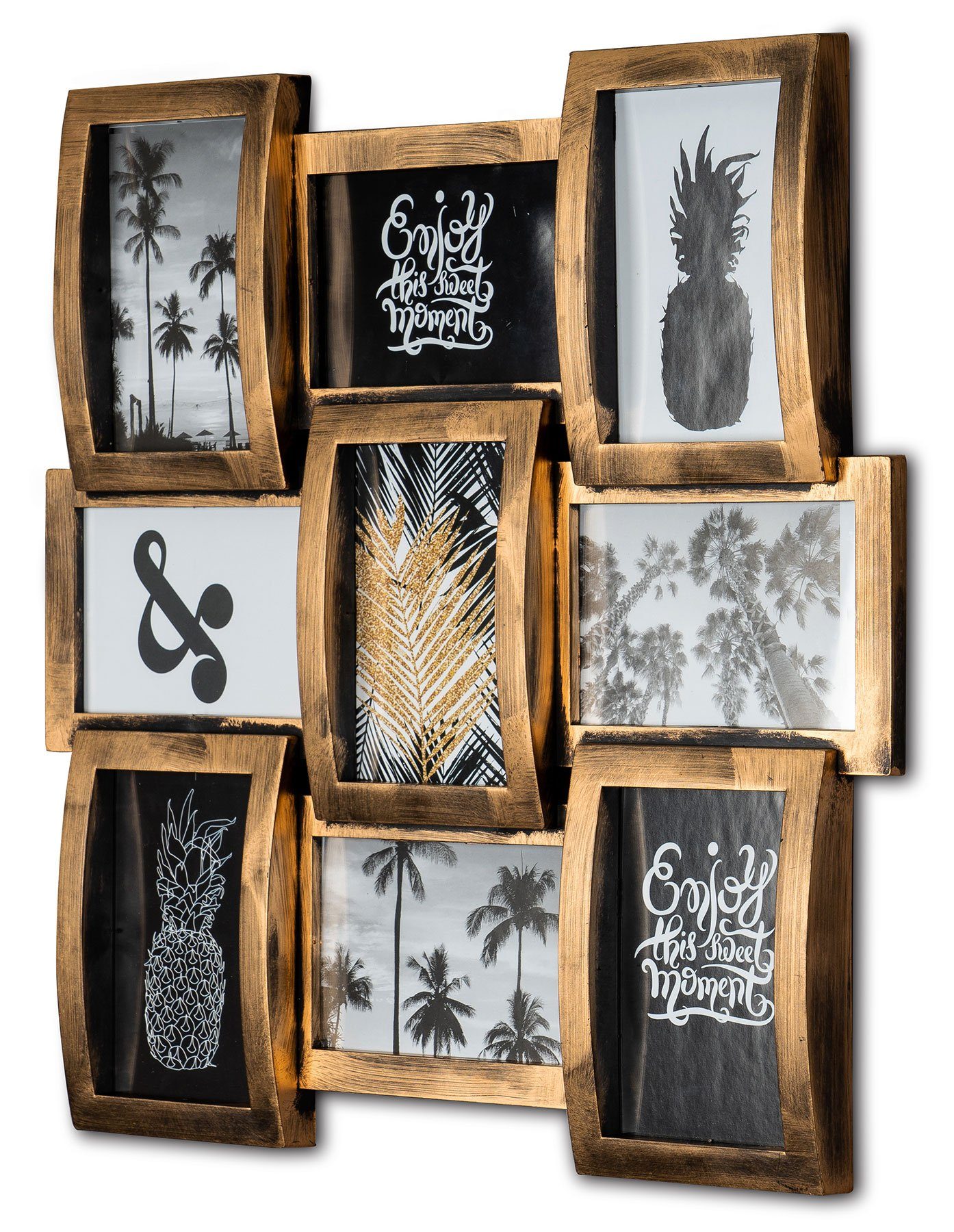 Levandeo® Bilderrahmen Collage, levandeo Bilderrahmen Collage 45x45cm 9 Fotos 10x15cm Kupfer. € 29,99