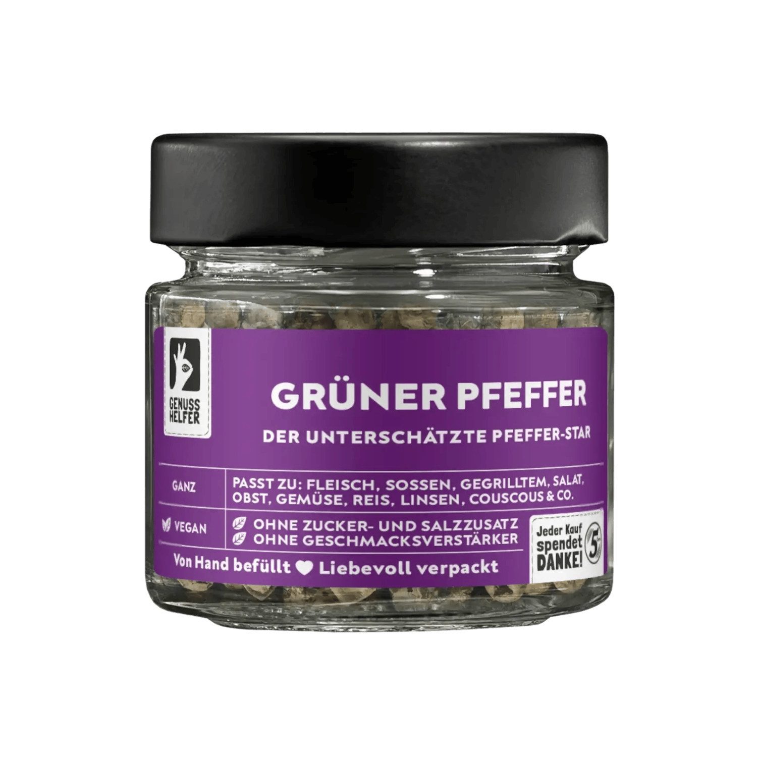 Bremer Gewürzhandel Gewürz Grüner Pfeffer, ganz, im Glas, 45 g