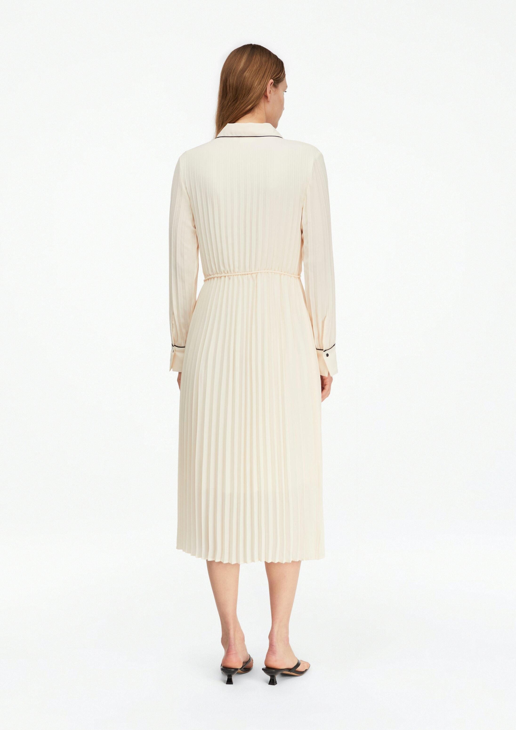 comma Midikleid Kleid Plissée-Kleid mit Kontrastdetails