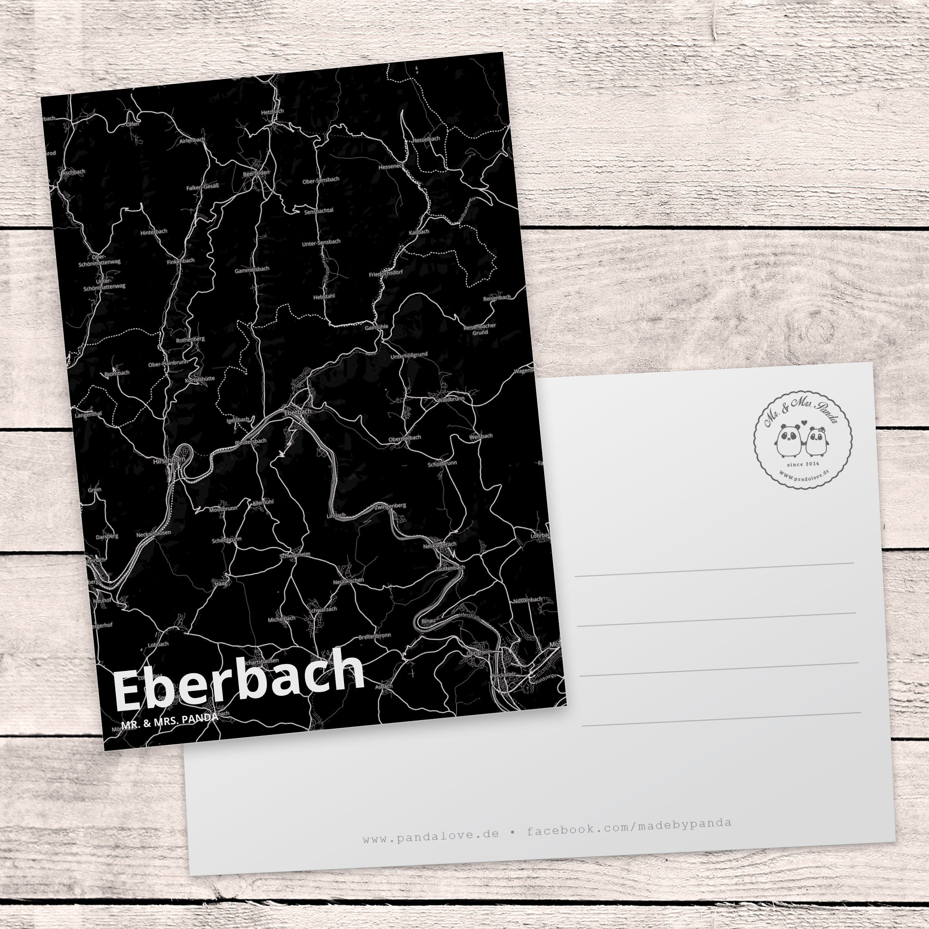 Mr. & Mrs. Geschen Eberbach Geschenk, Ansichtskarte, Postkarte Stadt, Panda - Städte, Grußkarte