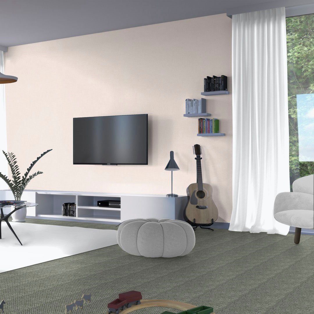 Teppichboden Schlingenteppich Kiruna, Bodenmeister, rechteckig, Höhe: 7 mm, Wohnzimmer, Schlafzimmer, Kinderzimmer, Breite 400/500 cm grün