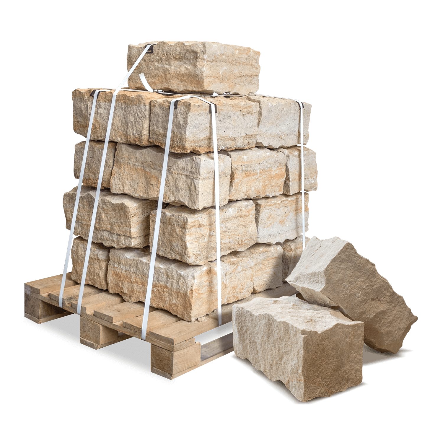 GALAMIO Mauerstein Sandstein 40*20*20 gebrochen (Palette, 1-St)