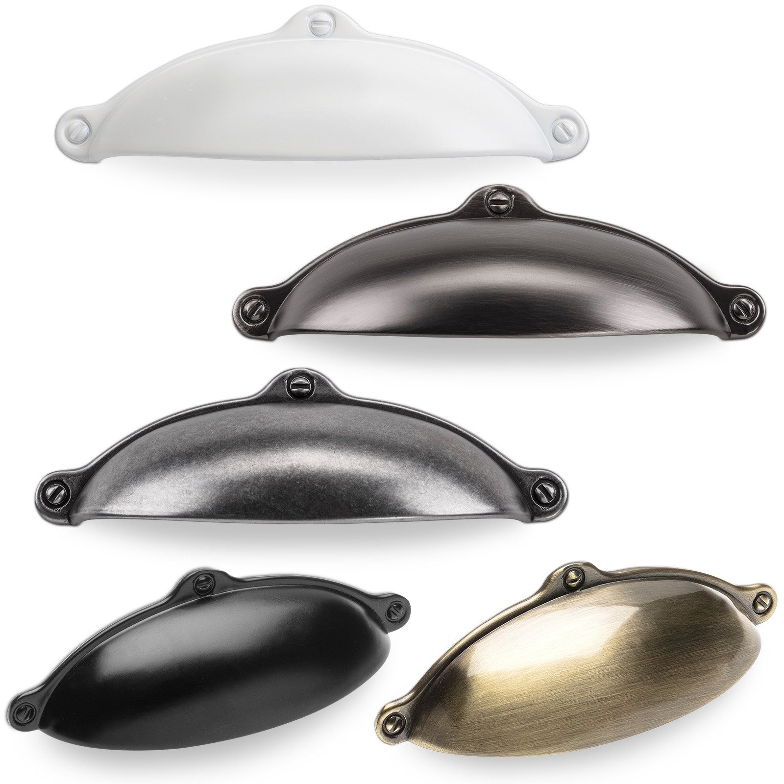 SO-TECH® Möbelgriff Muschelgriff ERIKA BA 64 mm - incl. Schrauben, Edelstahloptik gebürstet - inkl. Schrauben – Bild 2 von 4