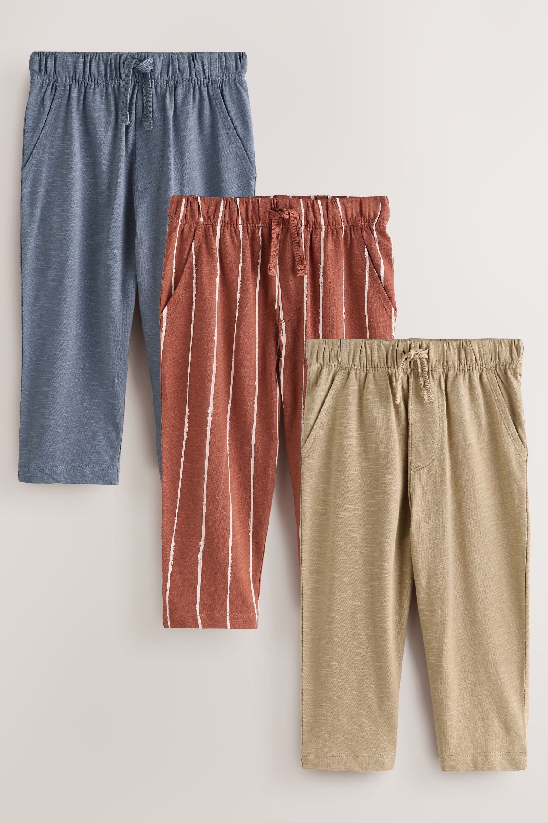 Next Jogginghose Strukturierte Jogginghose, weites Bein, 3er-Pack (3-tlg)