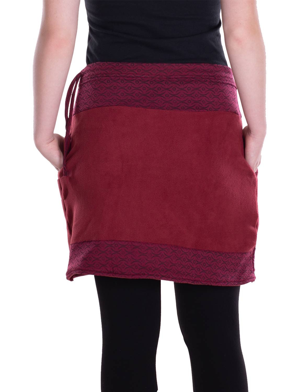 Vishes A-Linien-Rock Thermorock warmer Damen Winterrock kurz Taschenrock aus ECO-Fleece Hippie, Retro, Style, Alternative Bekleidung