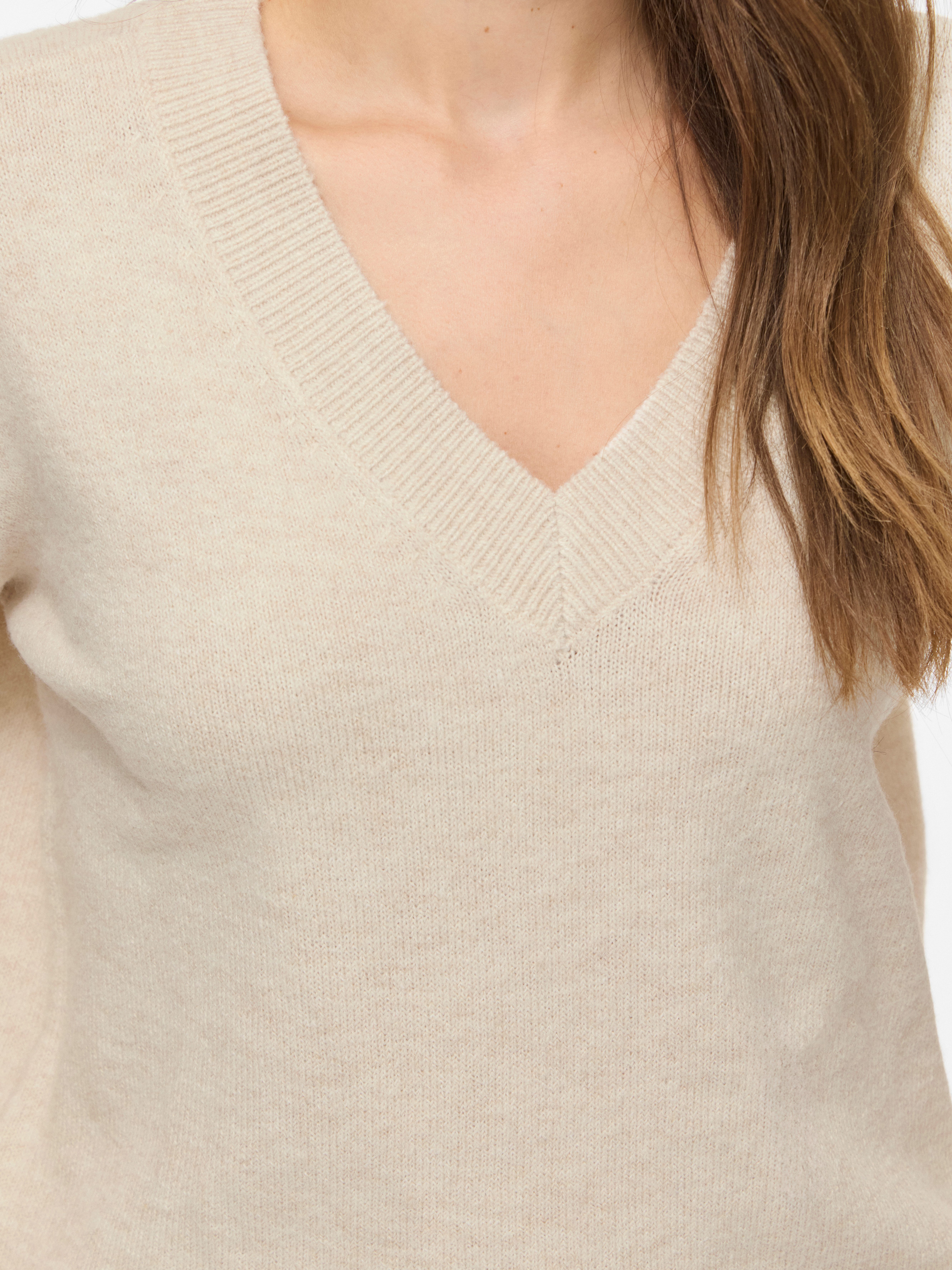 Vila Strickpullover VILIGA L/S REV V-NECK KNIT TOP - NOOS Regular Fit, aus Materialmix mit elastischen Eigenschaften