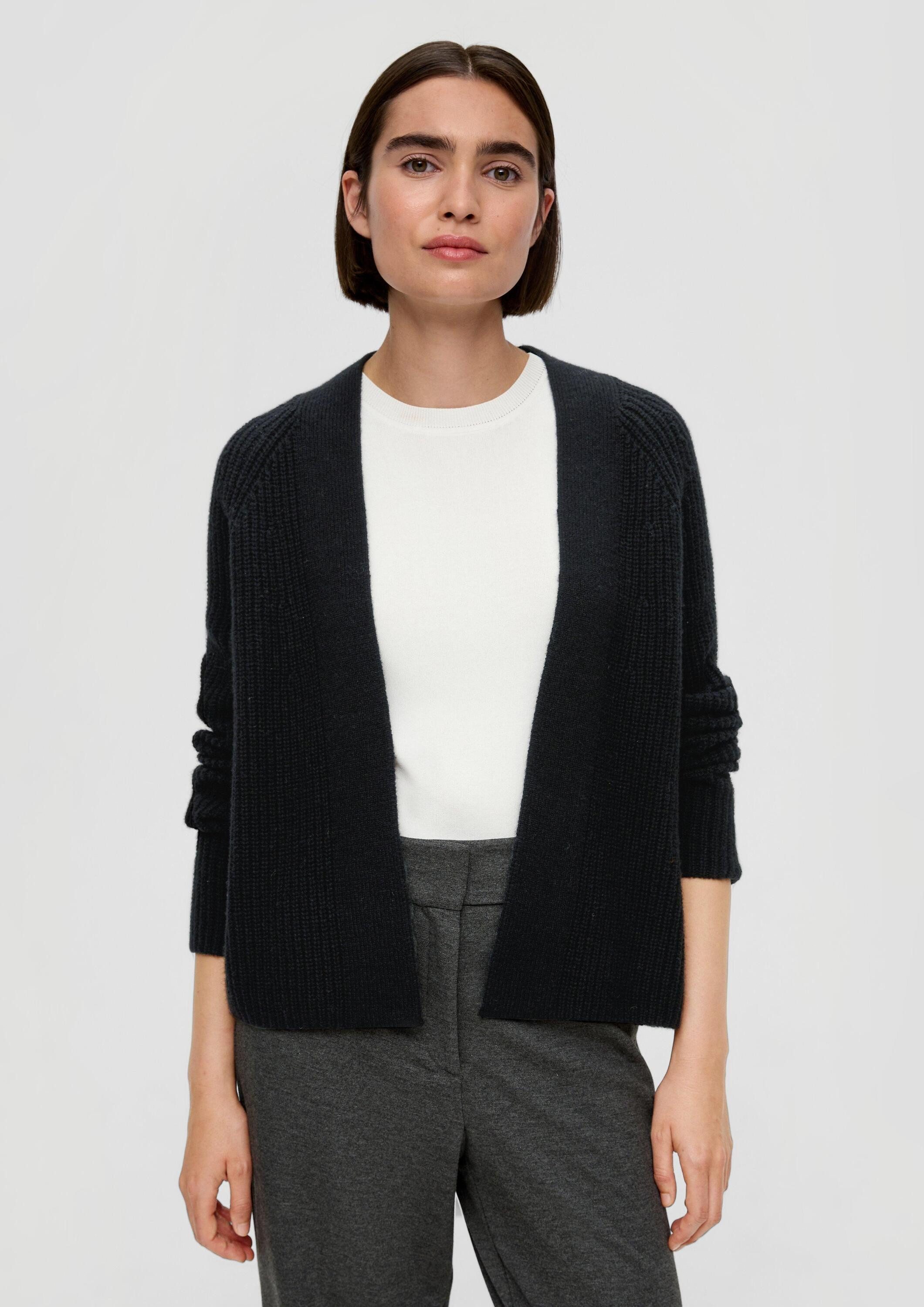 s.Oliver Cardigan Strickjacke Kurzer Cardigan aus Wollmix