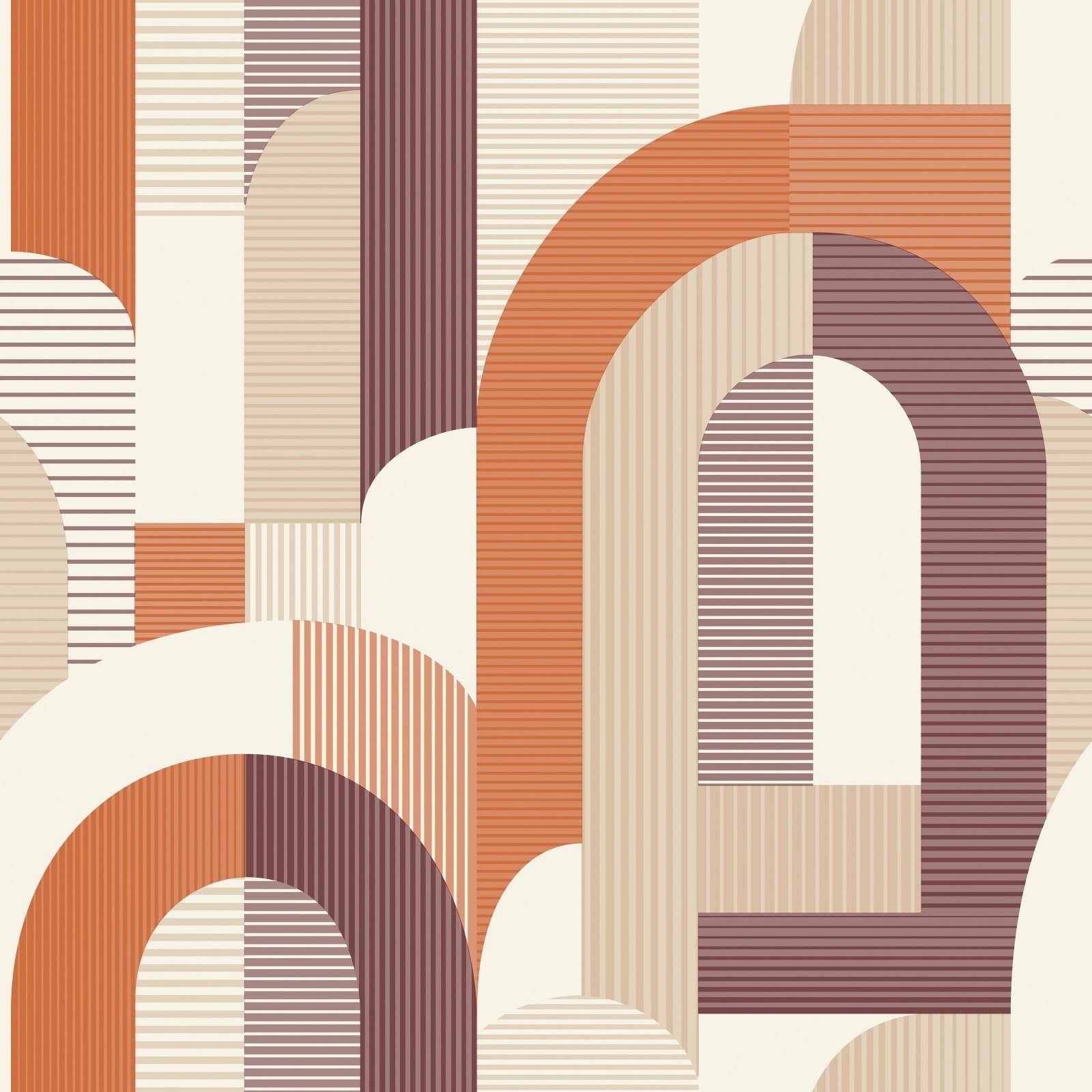 Grandeco Tapete Vliestapete Grafik Muster Retro günstig online kaufen