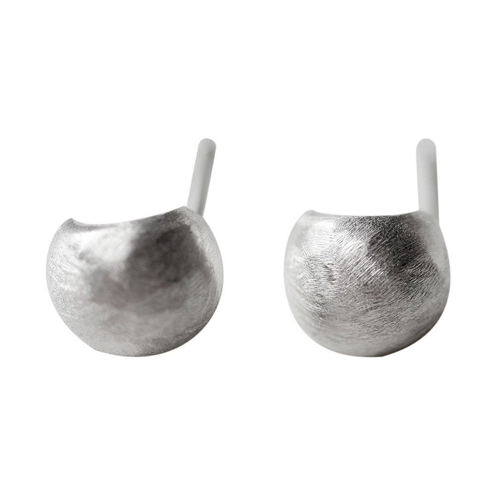POCHUMIDUU Paar Ohrhänger 925 Sterling Silber gebürstet & mattierte geschwungene Ohrringe (2-tlg., Einfarbige Silber-Ohrringe, mattiert), Geschenke für Frauen und Mädchen | Ohrhänger