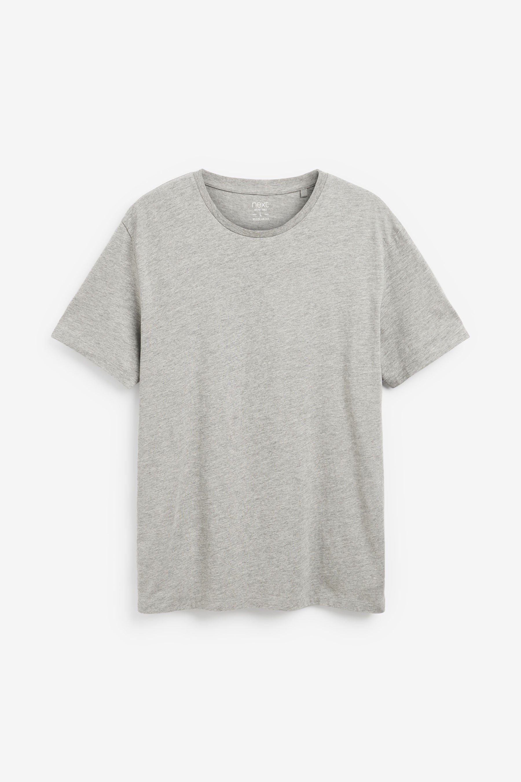 T-Shirt Next Essential T-Shirt Rundhalsausschnitt Grey (1-tlg) Marl mit