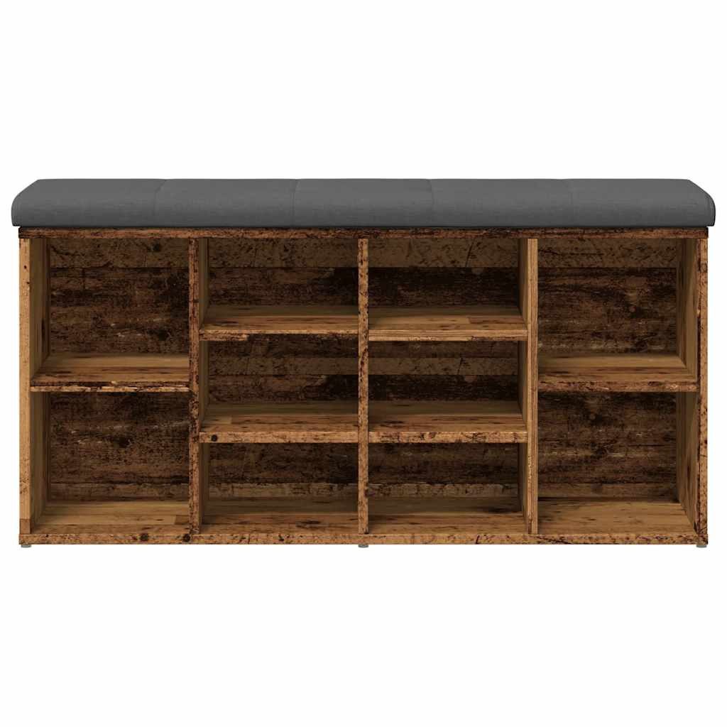 vidaXL Sitzbank Schuhbank Altholz-Optik 102x32x50 cm Holzwerkstoff