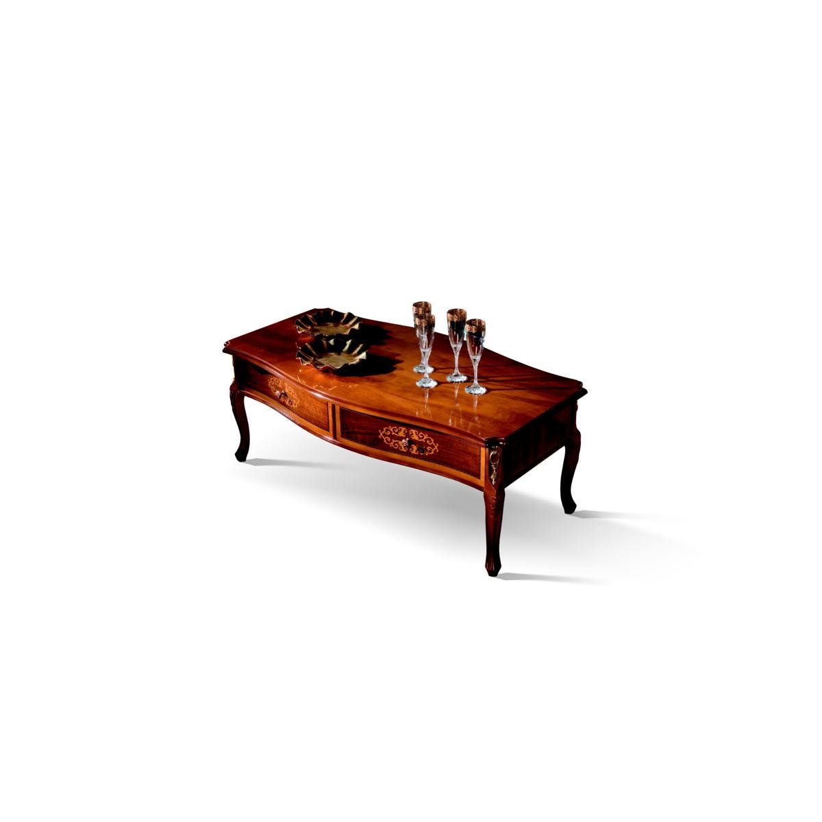 JVmoebel Couchtisch Holz Italienische Möbel Barock Stil Luxus Braun Couchtisch Wohnzimmer Tisch