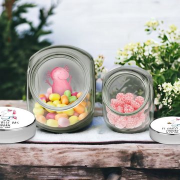 Mr. & Mrs. Panda Vorratsglas XL 2000ml Einhorn Muffin - Weiß - Geschenk, Snackdose, Einhörner, Kek, Premium Glas, (1-tlg), Stilvoll & Praktisch